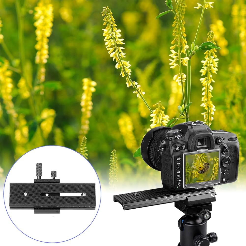 Joyzan Macro Focusing Rail Slider, 2 Way Shot Focus Mount Camera Flash Support Bracket Holder Photography Closeup Shooting Plate 1/4" Quick Screw Release Precision Scale Mirrorless Position DSLR image number 4