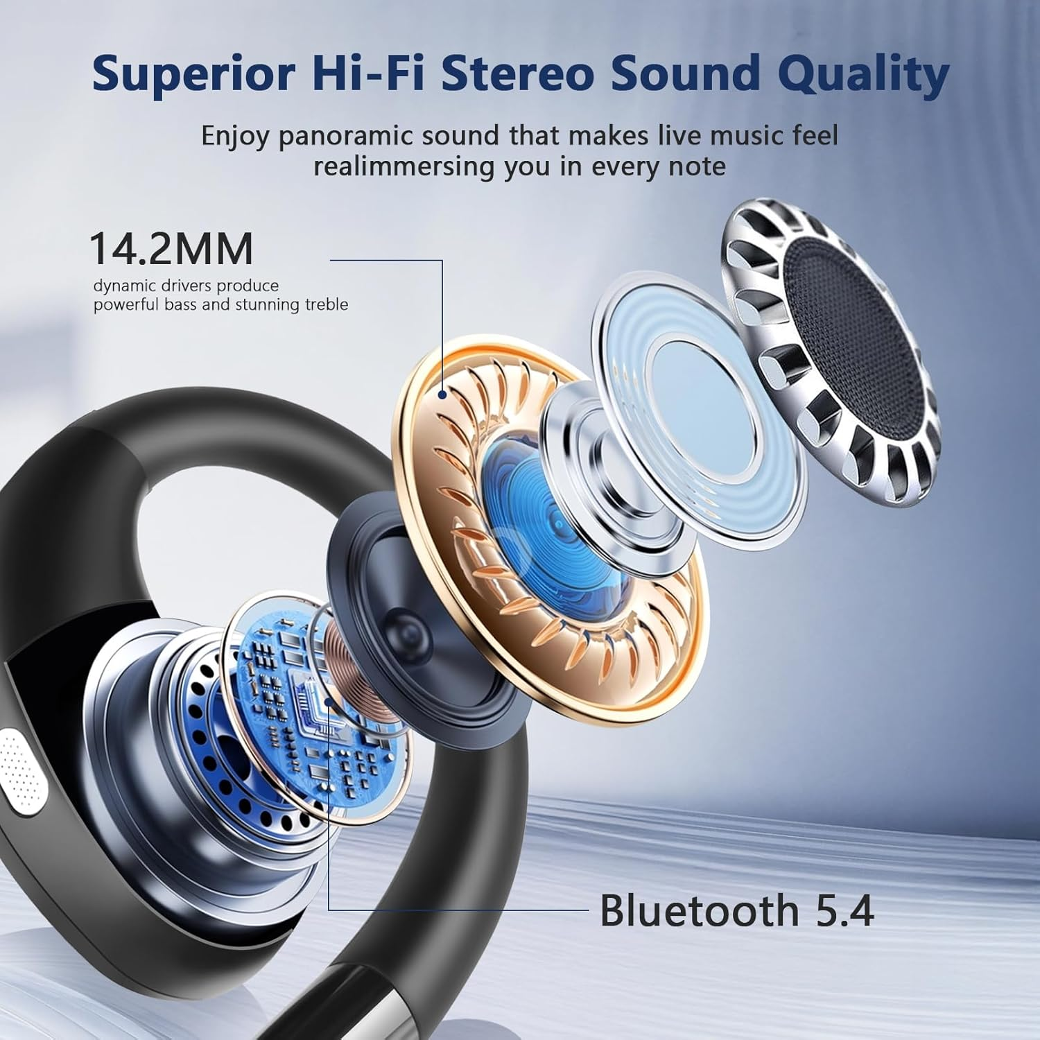 AI Translation Earbuds Real Time, Translator Earbuds 164 Languages & Accents, Audifonos Traductores Ingl&eacute;s Espa&ntilde;ol,Translation Device for Travel Business Learning Compatible with Ios and Android Black image number 5