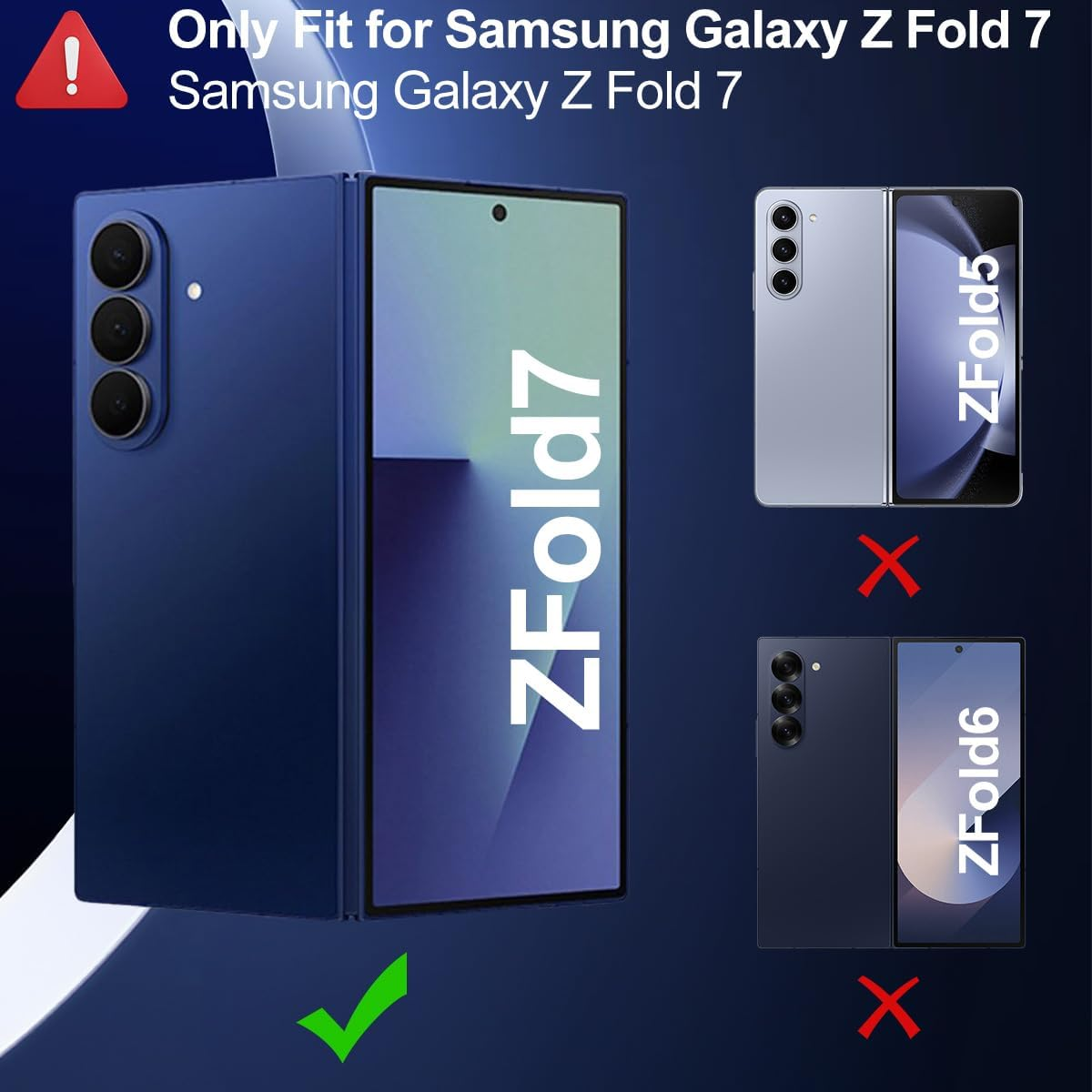 [2+2 Pack] T Tersely 9H Tempered Glass Screen Protector for Samsung Galaxy Fold 7 5G (2025), anti Scratch, Full Cover, Easy Install, 2 Pack Screen Protector and 2 Pack Camera Lens Protector image number 6