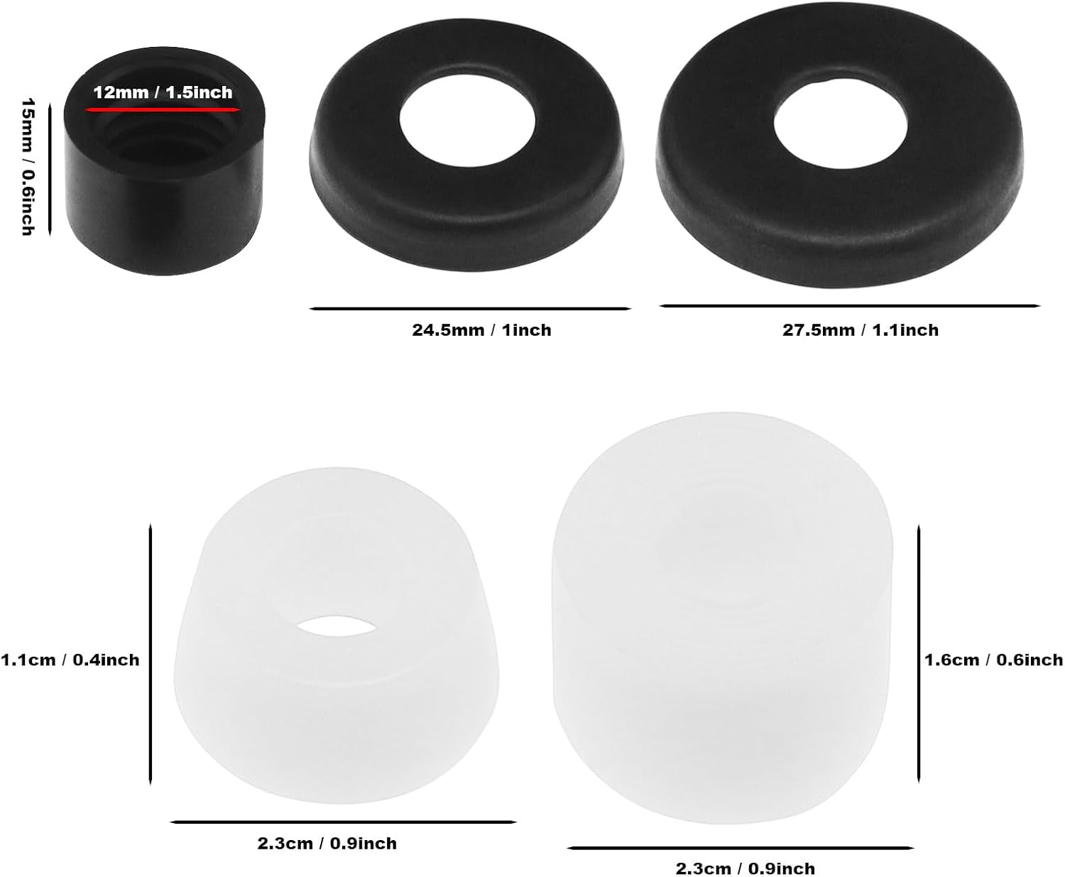 SG Store 1 Set Skateboard Pad Shockproof Bushings Wheel Bushing Rubber Shocking Absorber for Trucks Repair Rebuilding Kit Outdoor Kateboarding Accessories image number 2