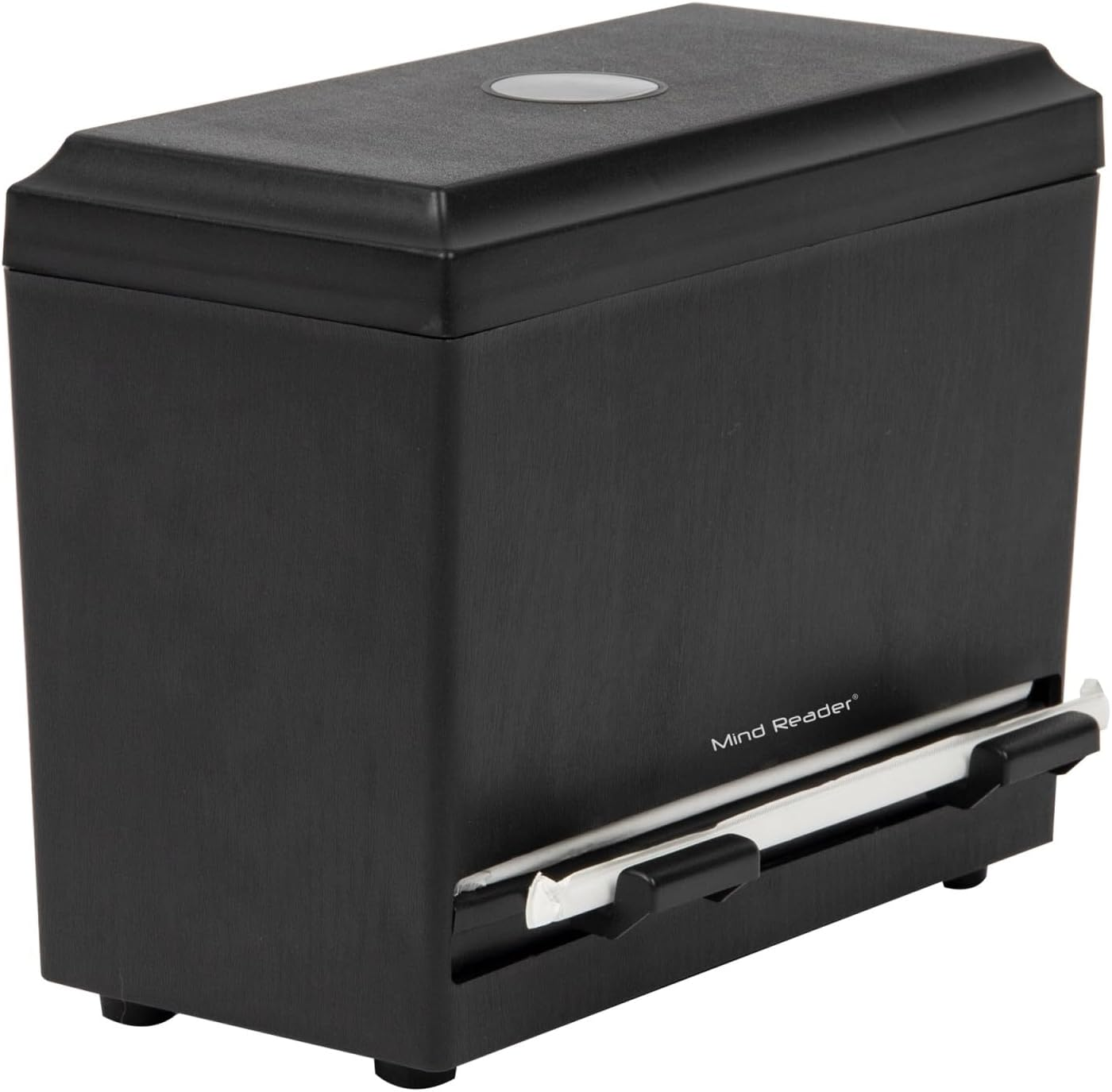 Mind Reader Anchor Collection, One Touch Straw Dispenser, Countertop Organizer, Black 4.5 X 9.25 X 7