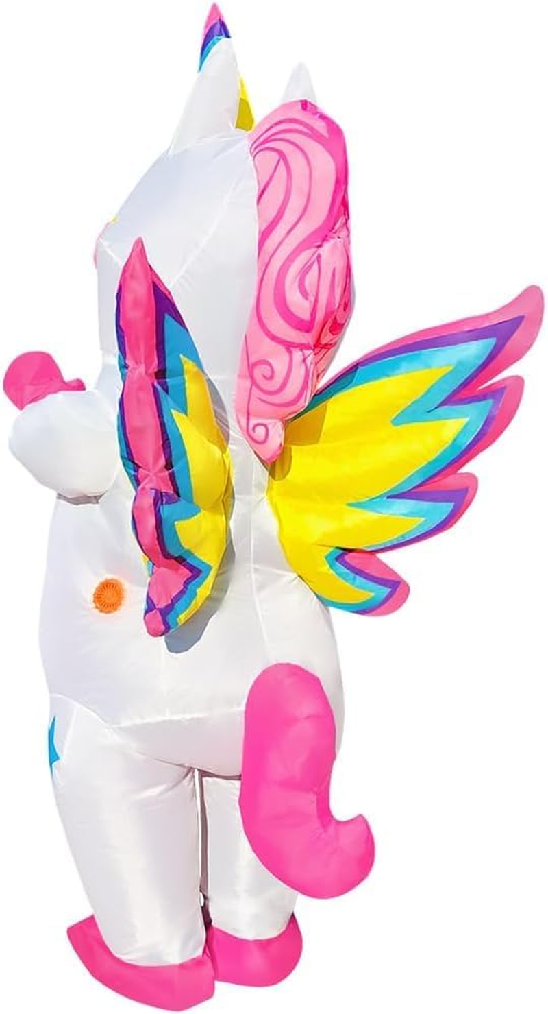 Inflatable Adult Size Winged Unicorn Costume - Full Body Blow up Costume for Men and Women