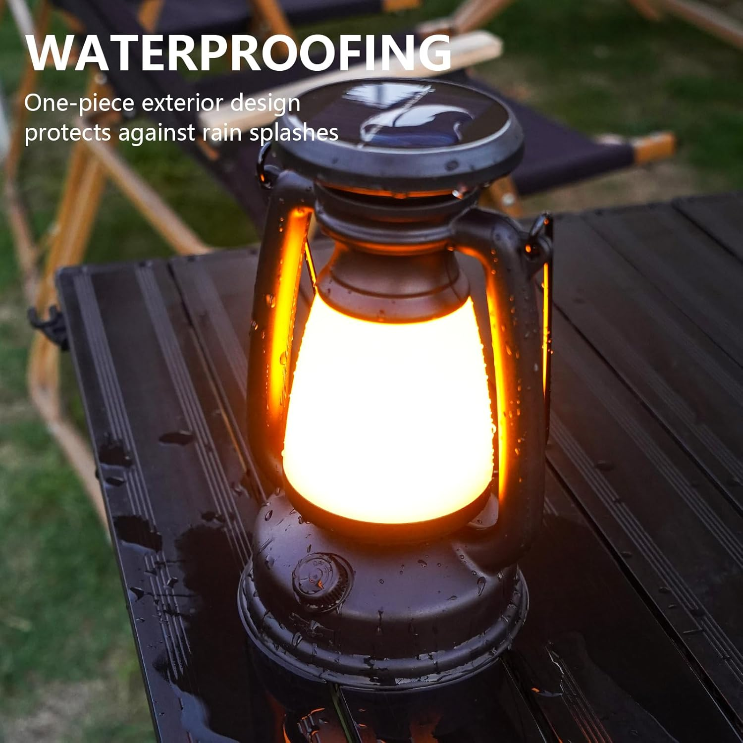 4000Mah Classic Solar-Powered Rechargeable Camping Lantern: Vintage Style for Hiking, Hunting, and Fishing. Brightness Adjustable and Eco-Friendly for Outdoor Adventures. (2) image number 4