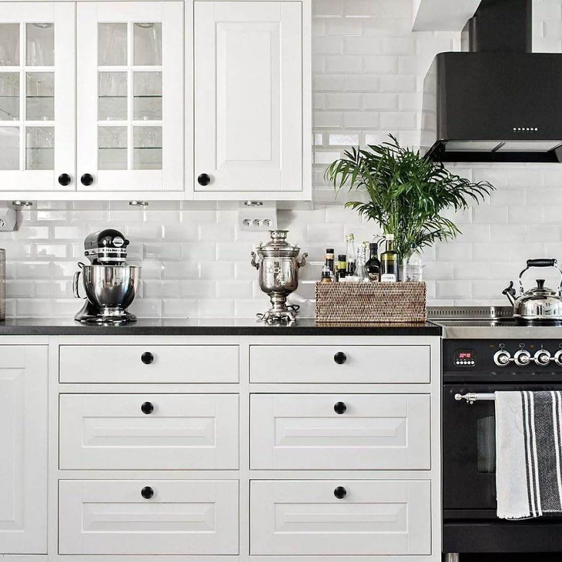 Black Cabinet Knobs, 30Pcs Cabinet Knobs with Screwdriver, round Ringed Kitchen Cabinet Pulls Cabinet Handles with Screws, Kitchen Cabinet Hardware, Matte Black Drawer Knobs for Dresser Cupboards Door image number 2