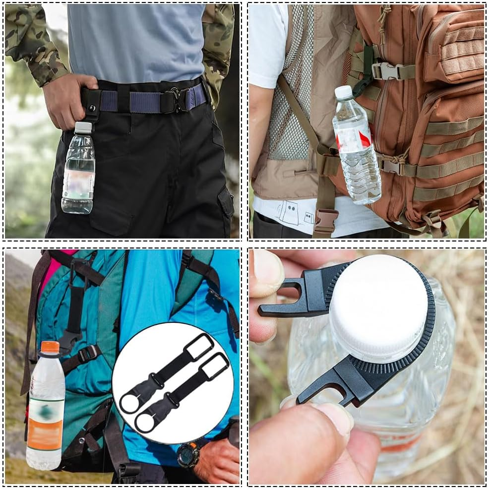 Esforzarse 4 Pcs Water Bottle Clip, 18.5 X 3 Cm Water Bottle Holder with Belt Clip, Bottle Hanging Buckle Clip, Outdoor Portable Water Bottle Ring Holder Mineral for Outdoor Hiking Cycling Fishing image number 2