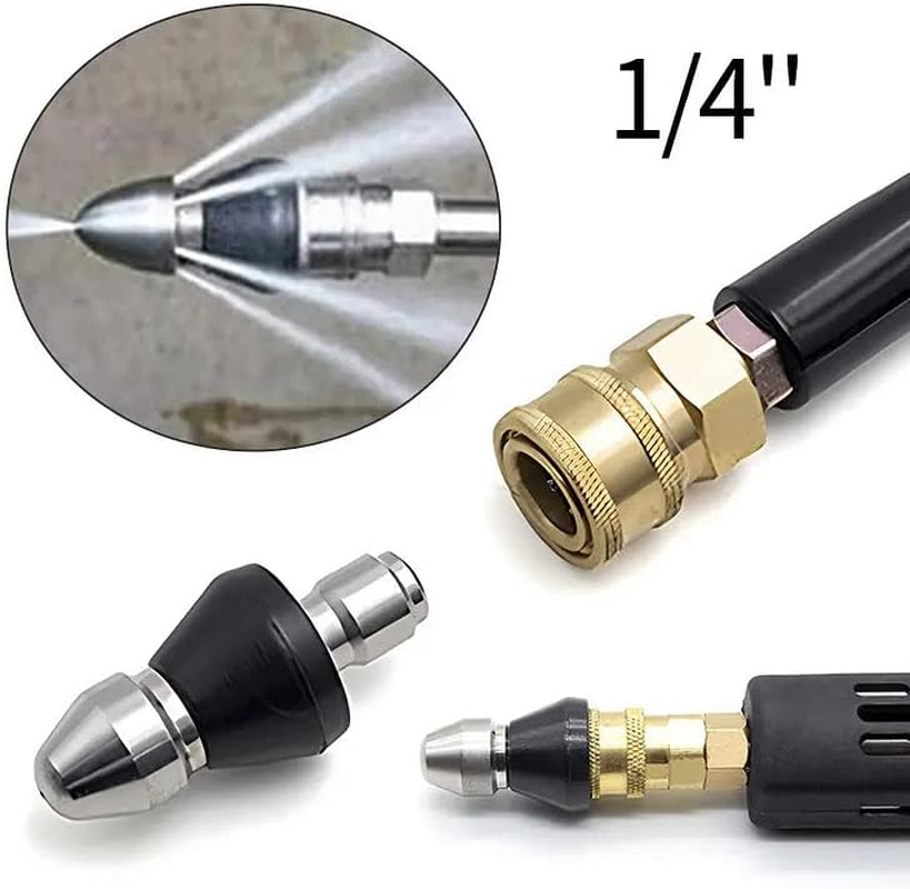 2025 Sewer Cleaning Tool High-Pressure Nozzle, Drain Augers, Sewer Pipe Dredging and Cleaning Tools for Pipe Unclogging - Drain Clog Remover | Hair Clog Remover | Toilet Clog Remover (A) image number 6