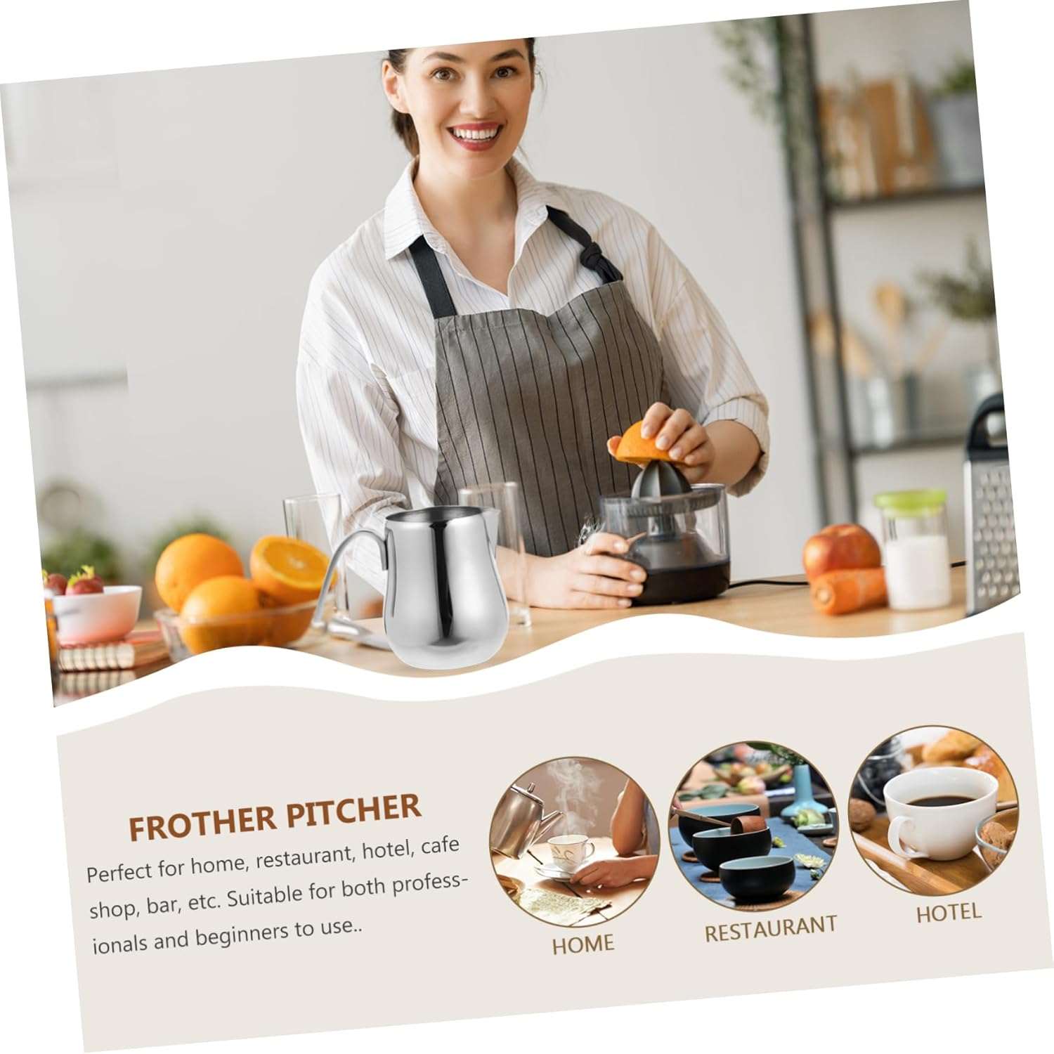 Cabilock Hand Brewing Kettle Stainless Steel Coffee Pot for Espresso Milk Frothing Pitcher Long Handle for Tea Ceremony image number 6