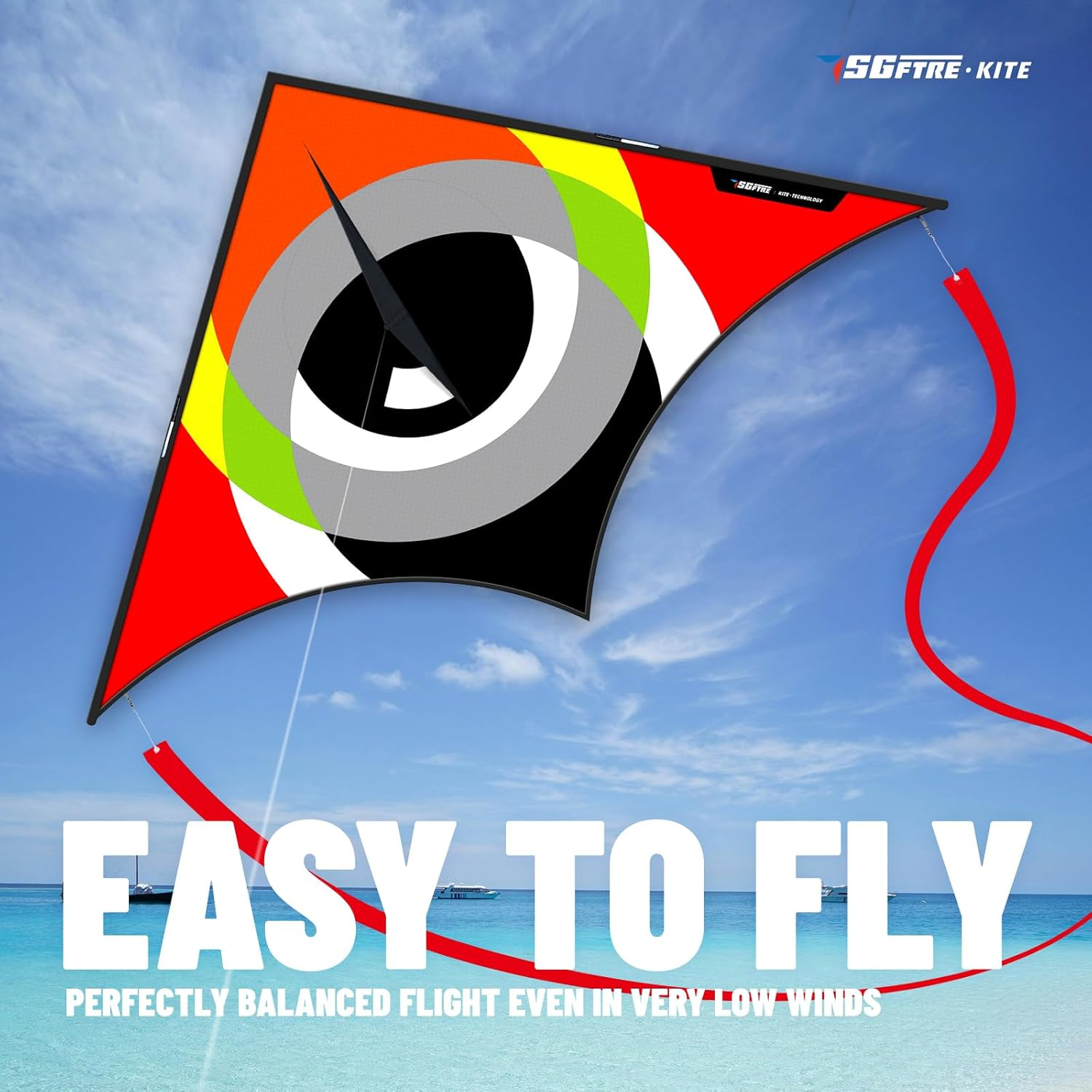 Sgftre Blue Delta Kites for Adults，Extremely Easy to Fly，Single Line Beach Kite for Family Outdoor Games & Activities image number 1