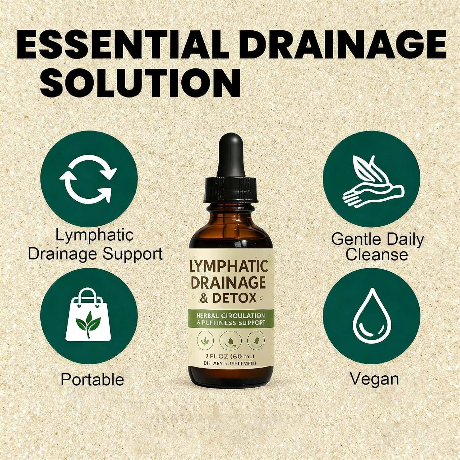 Lymphatic Drainage Drops, Liquid Drops for Everyday Fluid Balance & Circulation Support, Fast-Absorb Liquid, 2 Fl Oz (1) image number 5