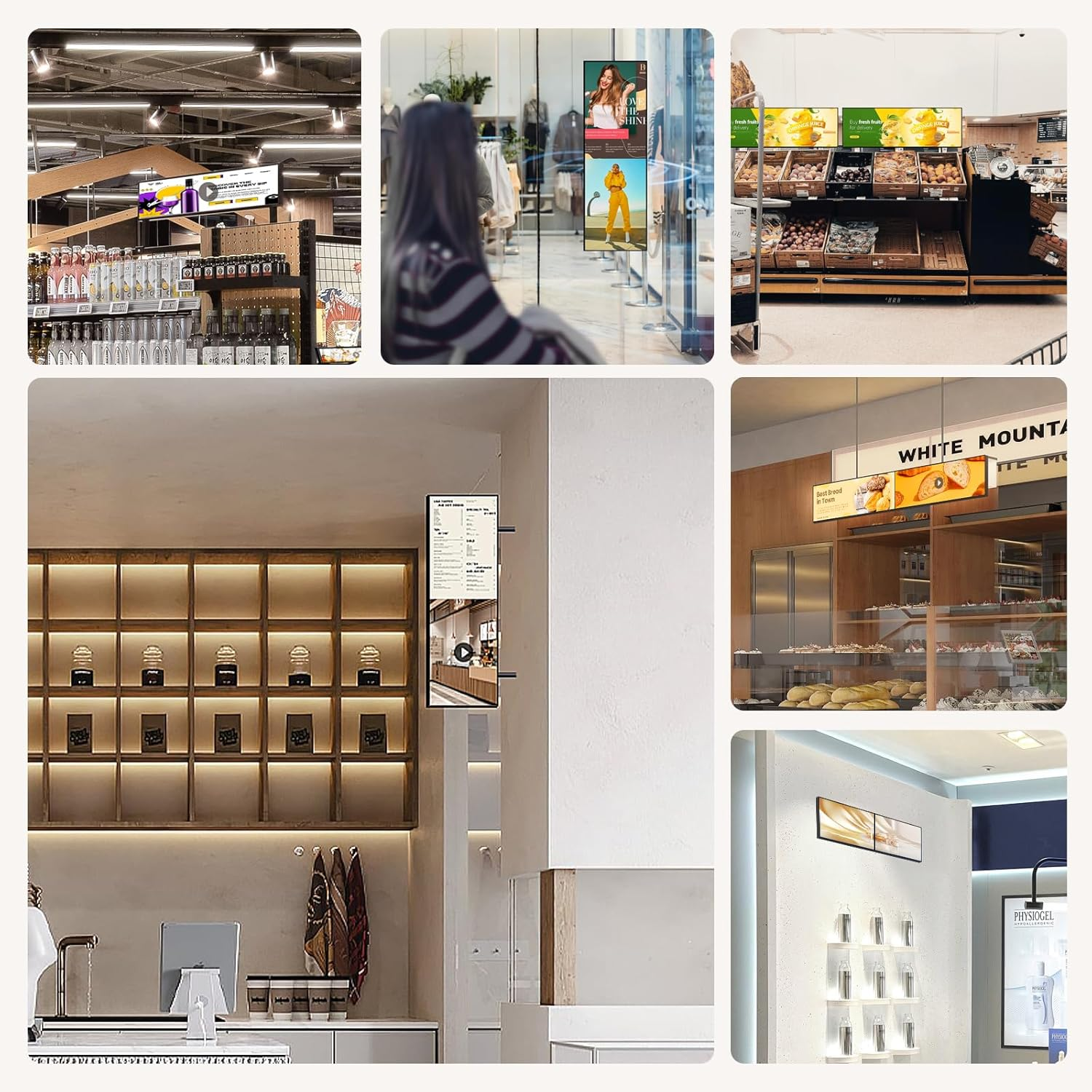 29 Inch Ultra-Wide Digital Signage Display, 1000Nits Slim 25.8Mm, 6.8Mm Frameless Commercial Advertising Screen Digital Menu Board Usb/Hdmi/Wifi, Android OS Free Cloud Cms,Monitor image number 4