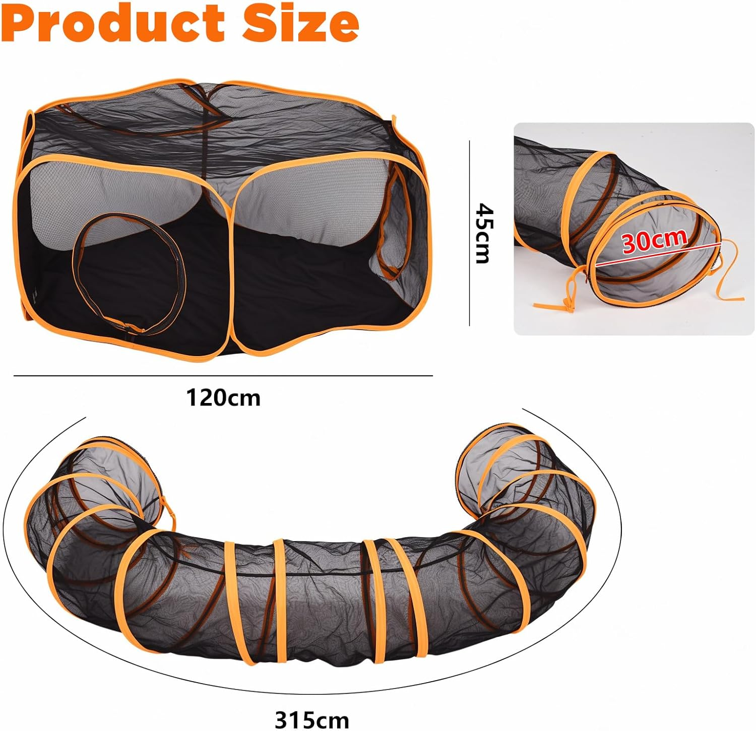 Advwin Outdoor Cat Enclosures Playground, outside House for Indoor Cats Include Portable Tent, U-Shaped Cat Playpen Tunnel Catio, for Cats, Kitty and Small Animals, with Storage Bag image number 1