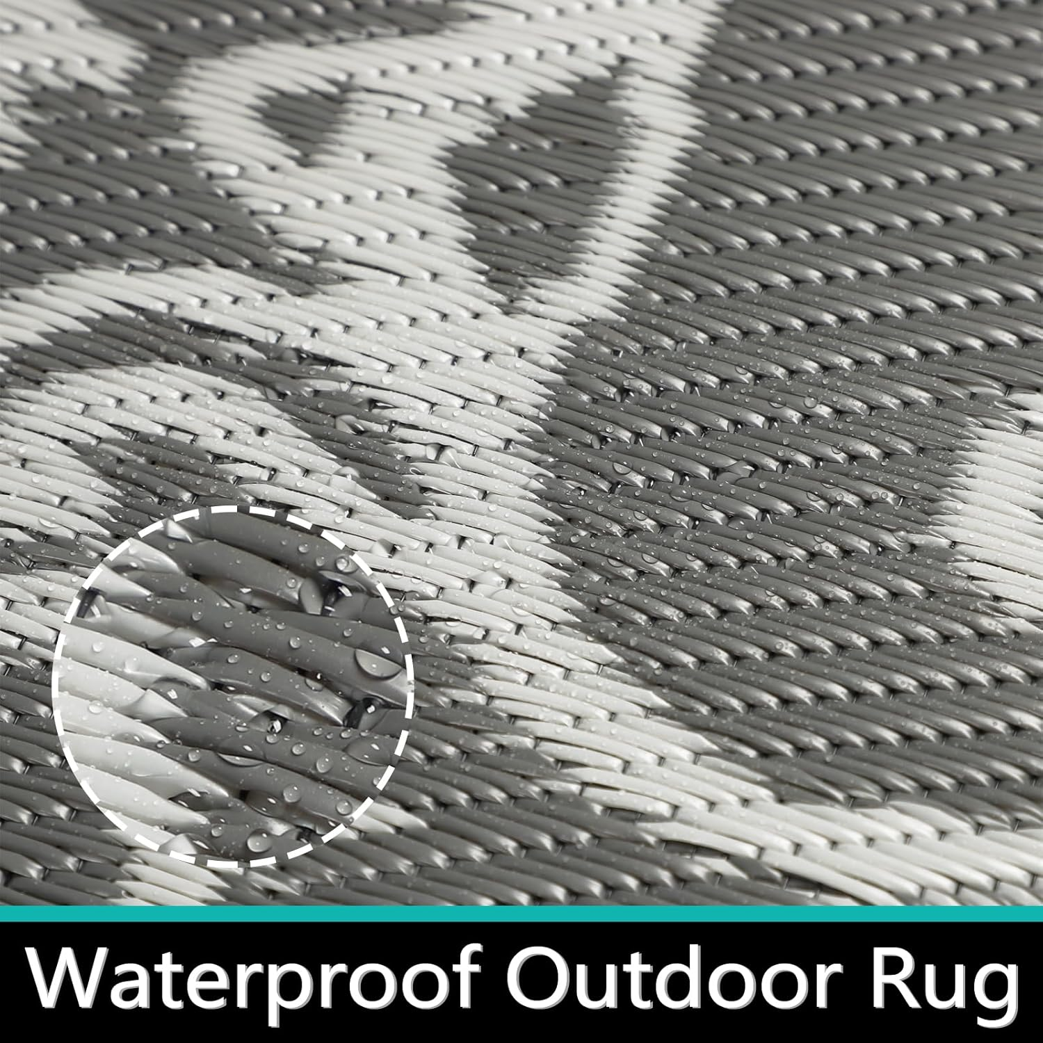 Famibay Outdoor Rugs for Patios Waterproof Garden Rug Large 180X270Cm Reversible Mat Lightweight Camping Rug Outdoor Area Rug for Balcony Deck Backyard Porch Beach BBQ image number 2