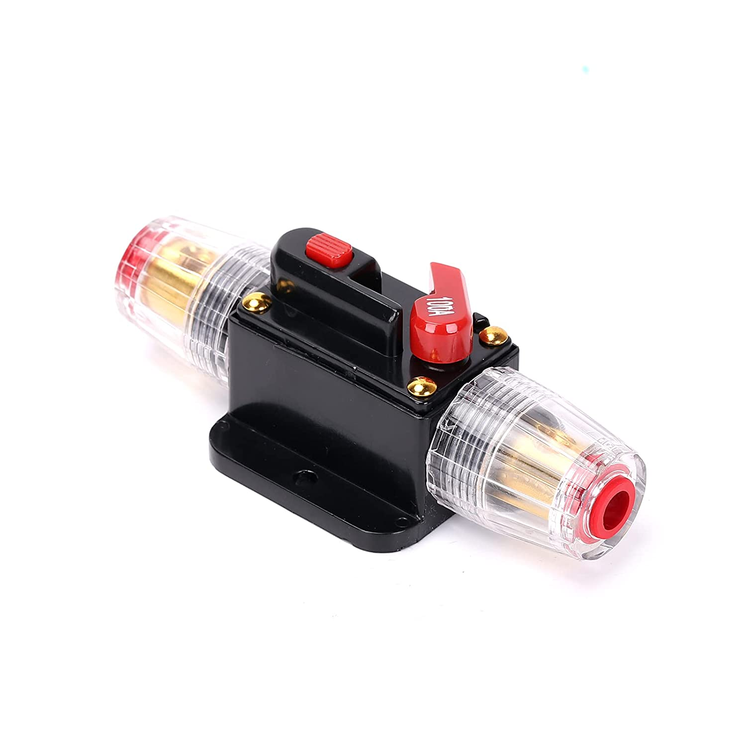 DC 12V-24V 30A/60A/100A Manual Reset Circuit Breaker Suitable for Car Audio Marine Boat Stereo Switch Inverter Replace Fuses (100A) image number 3