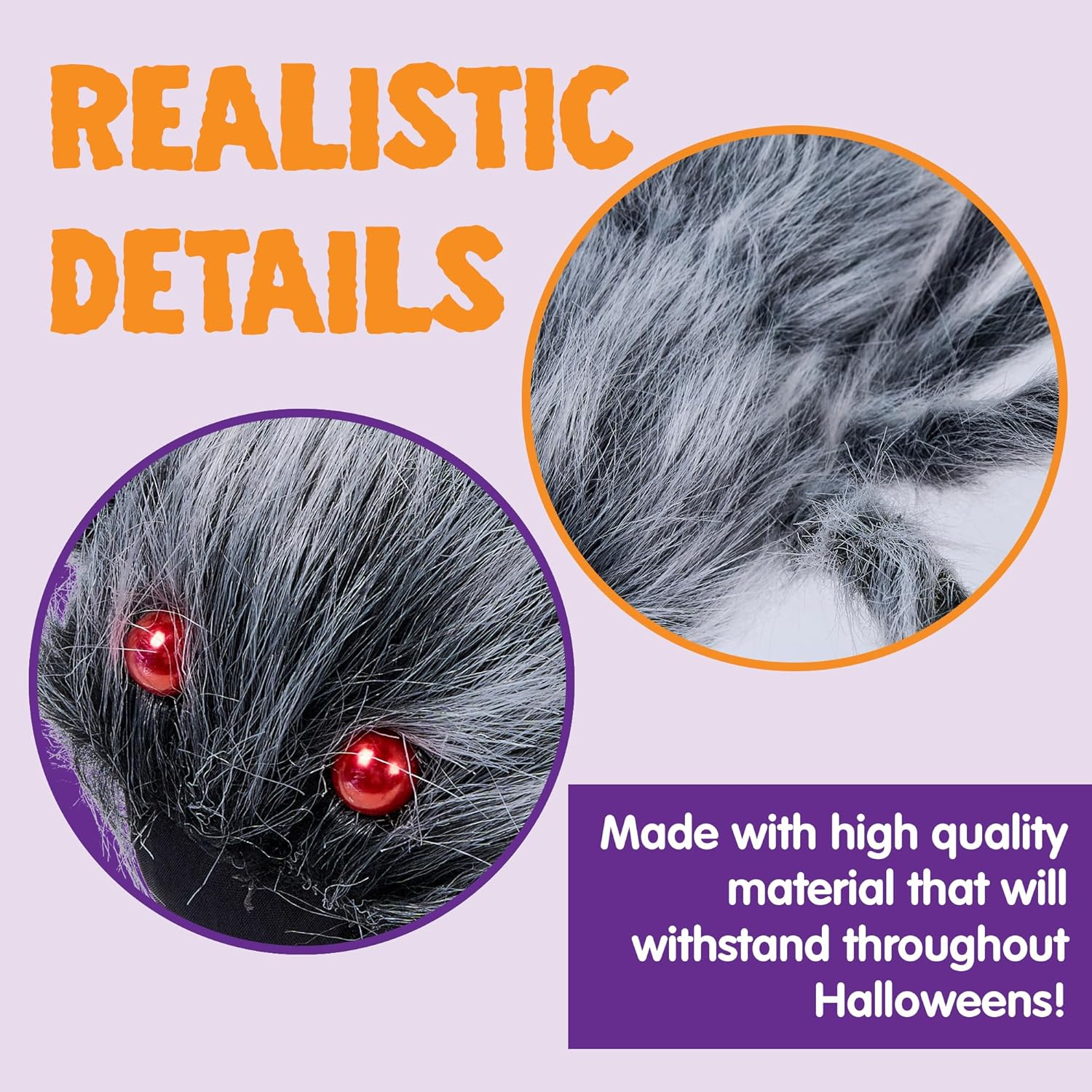 JOYIN Halloween Outdoor Decorations Giant Spider, Scary Large Spider Props for Yard Lawn Halloween outside Decor and Indoor Party Decor, Gray (Standing Height Is 15 Inches) image number 3