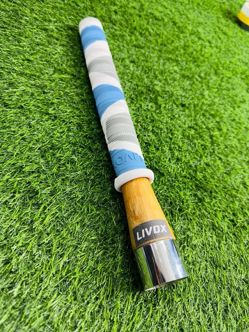 LIVOX Rubber Bat Grip Cone Ultra Tacky Shock Absorption Bat Gripper Cone Cricket Accessories for Boys Cricket Bat Handle, 1 Wooden Cone image number 4