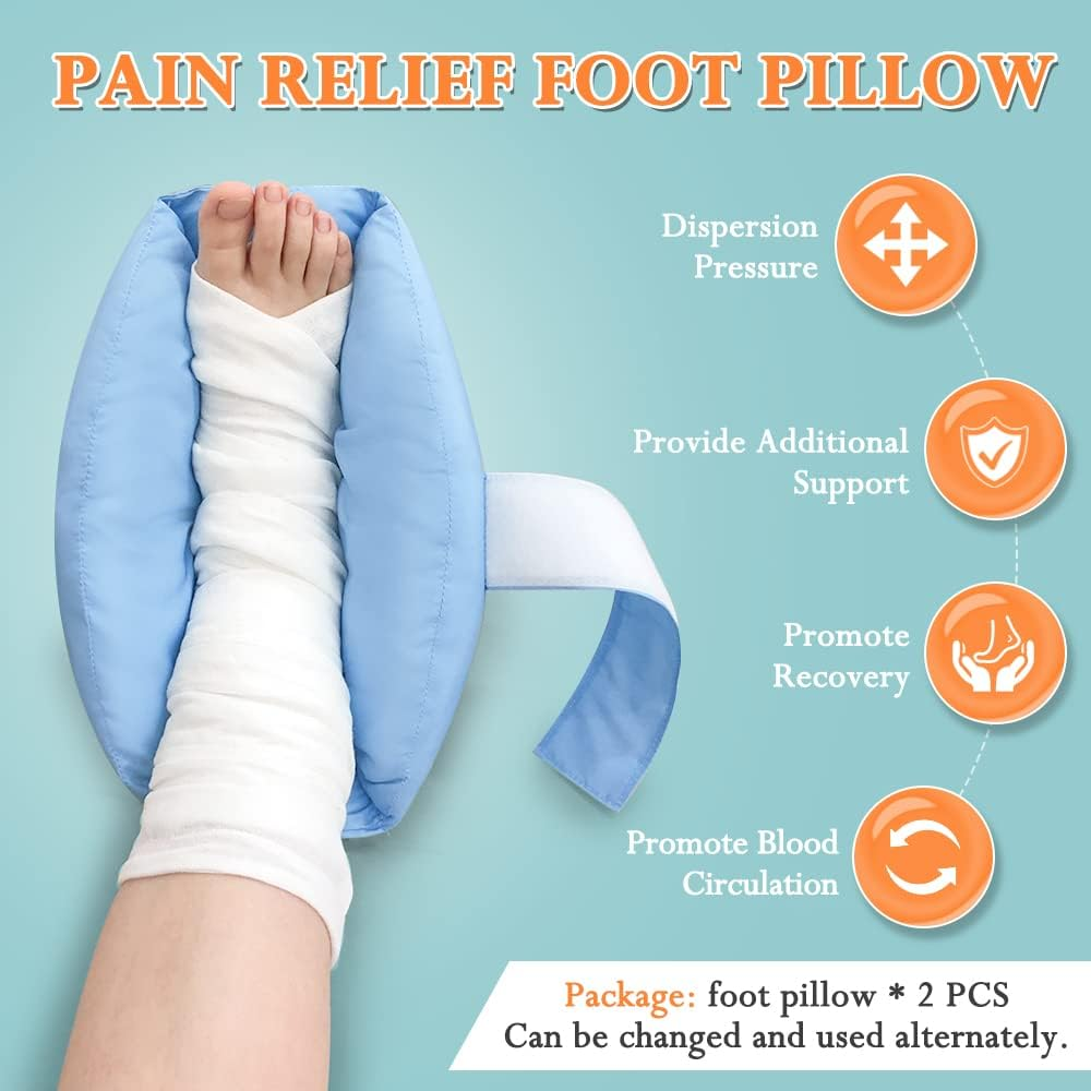 Heel Pillows Pads Bed Sore Cushion Heel Protectors for Feet Foot Boot for Injuries (1 Pair) Ankle Protector Pain Pressure Relief from Sores and Ulcers image number 4
