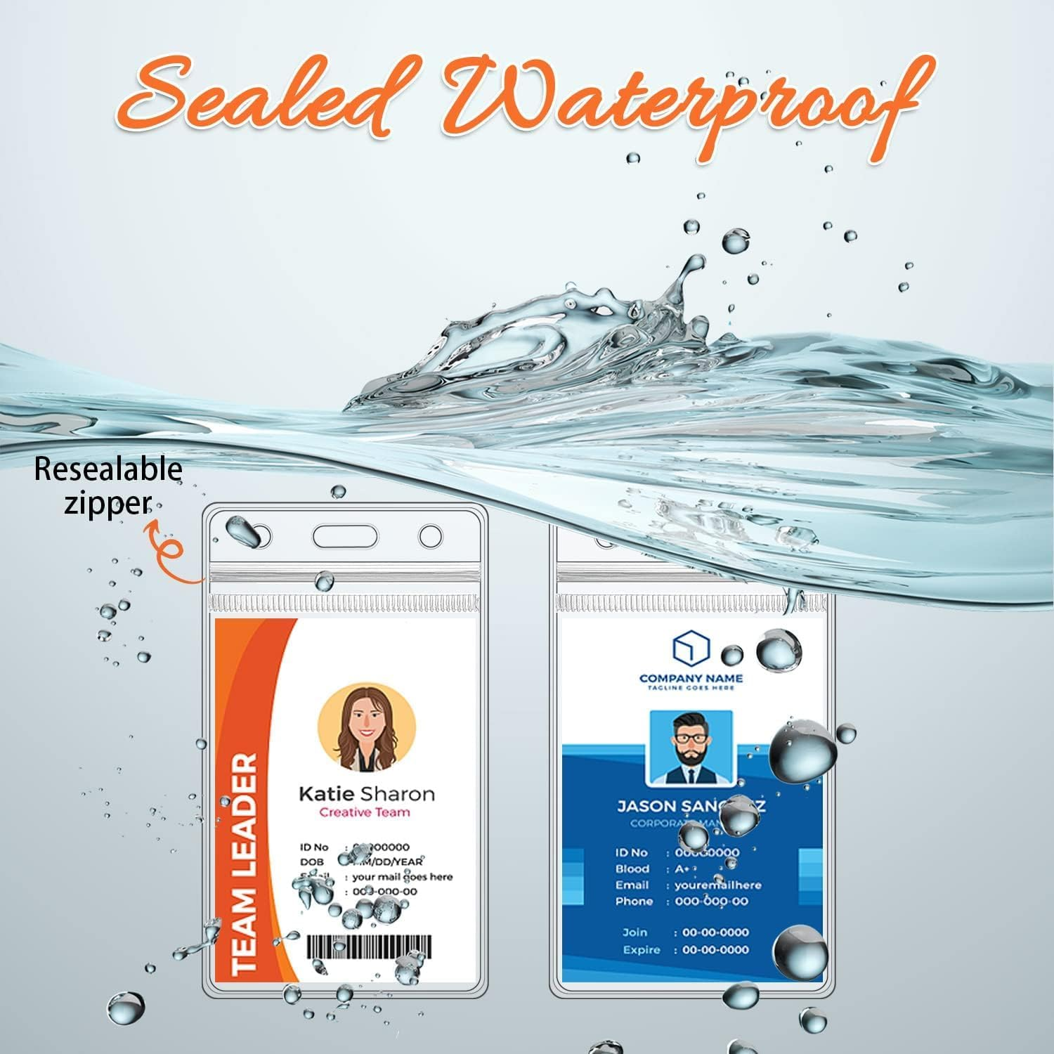 24 Sets Plastic ID Badge Holder with Lanyard, PVC Card Holder with Color Lanyard, Lanyards for ID Badges with Holder