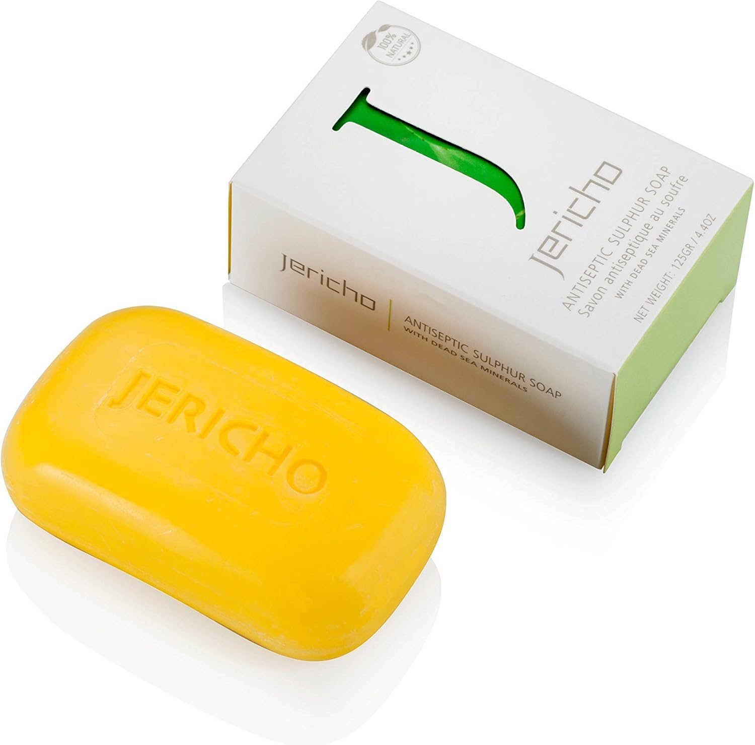 Jericho the Original Dead Sea Sulfur Soap Bar by - Natural Face and Body Treatment Soap with Sulphur and Minerals from the Dead Sea