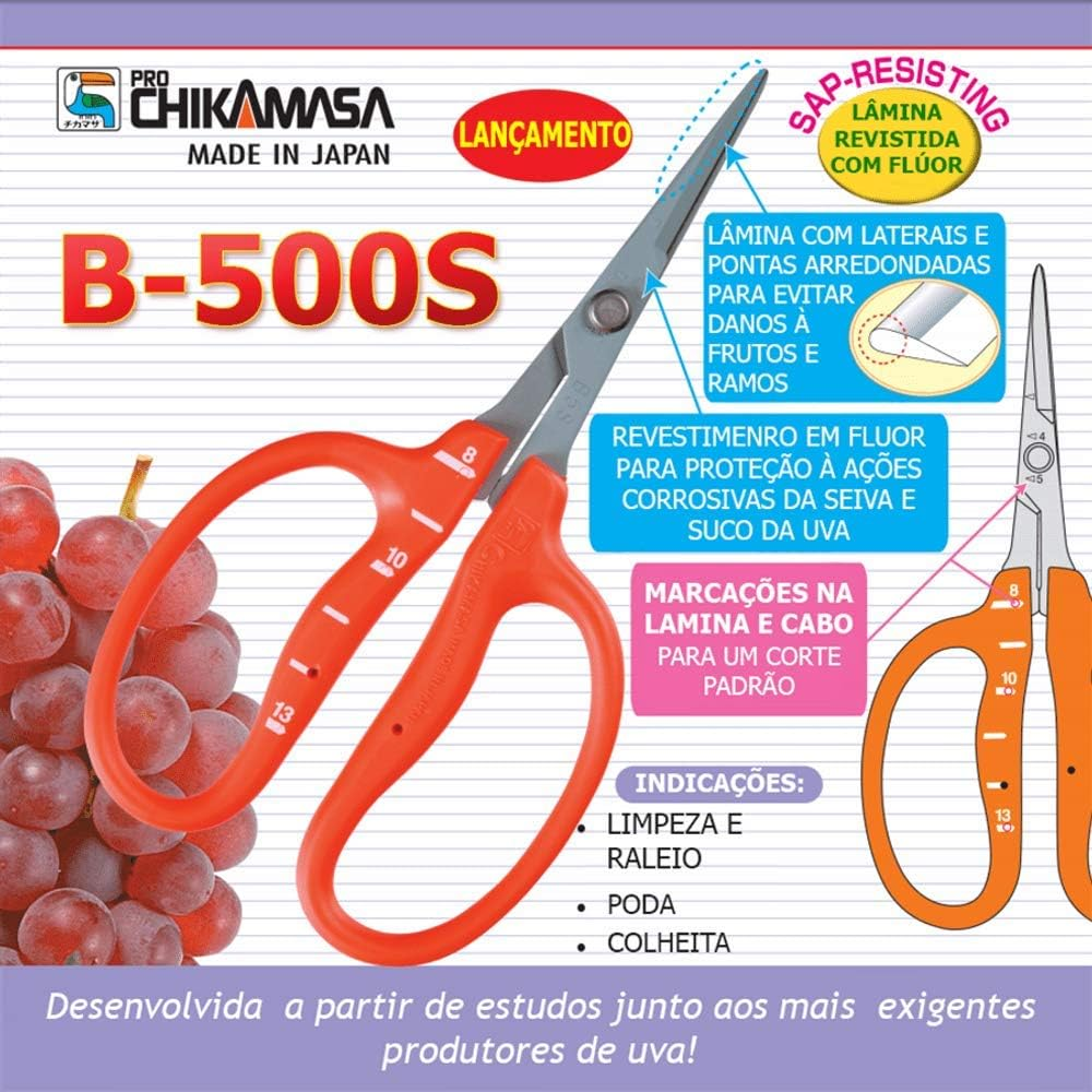 CHIKAMASA B-500S Stainless Steel Grape Care Shears