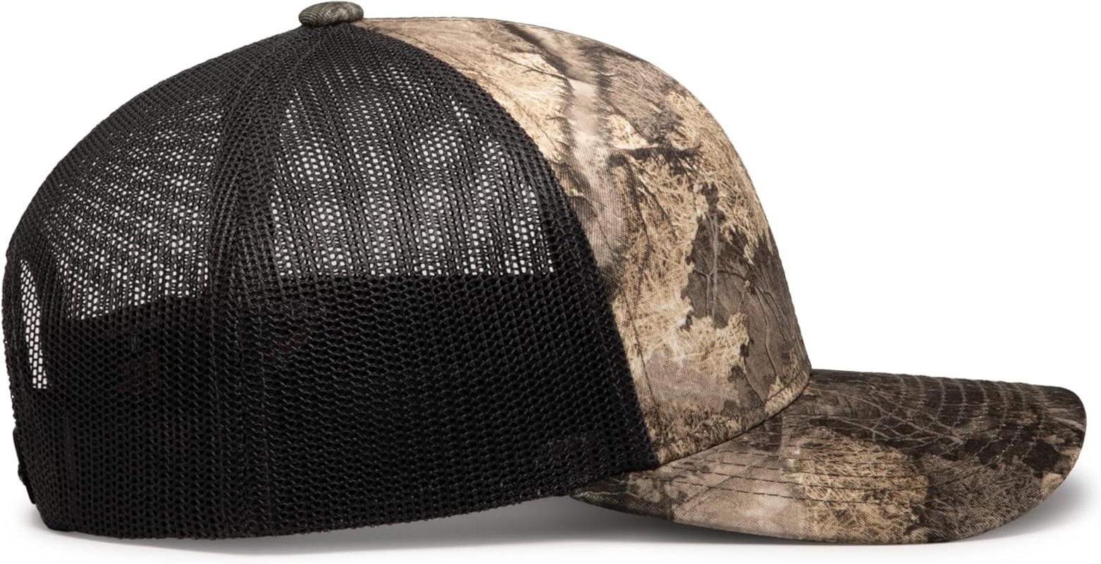 Pacific Headwear Camo Snapback Trucker Cap image number 4