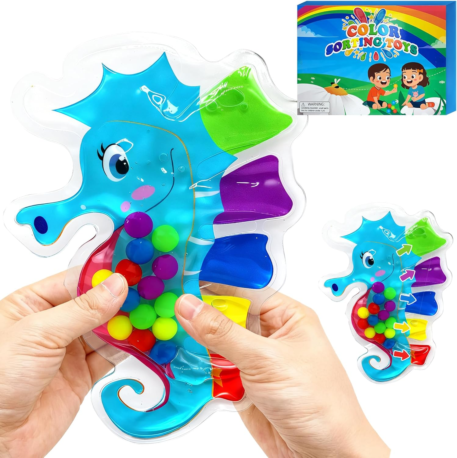 Color Sorting Sensory Toy-Fine Motor Skills Toys for Toddlers-Montessori Toys Preschool Learning Activitie-Calm down Sensory Fidget Toy for Kids 3+,Christmas Stocking Stuffer Toddler Grandkid image number 1