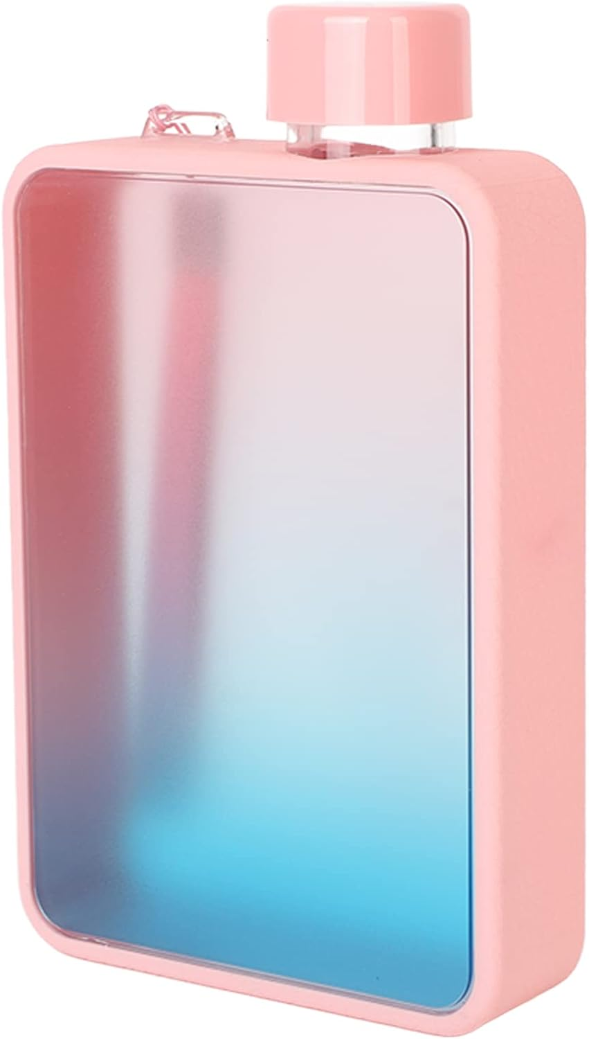 Gugxiom 13OZ Flat Water Bottle, A5 Portable Travel Mug, Handbag Slim Cold Flask, Unique Gradient Design, for Outdoor Sports Camping Gym Cycling Hiking (Gradient Black) (Gugxiomubnz7Cpgdm-11)