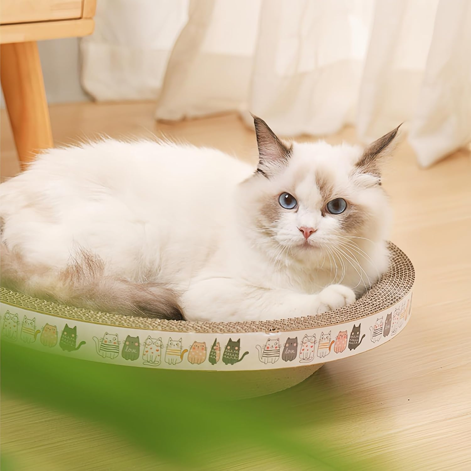 Taoluwin Cat Scratcher, Multi-Functional Cat Scratching Board, Kitty Scratcher Bowl with Durable Design, Waterproof Edges, Thick Cardboard Pad for Kitties to Play, Sleep & Scratch image number 2