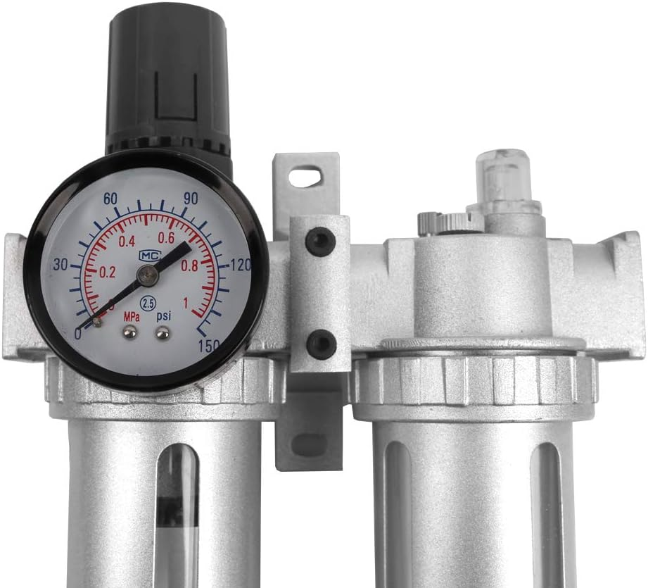 X-BULL Air Compressor Oil Lubricator Moisture Water Trap Filter Regulator with Mount image number 2