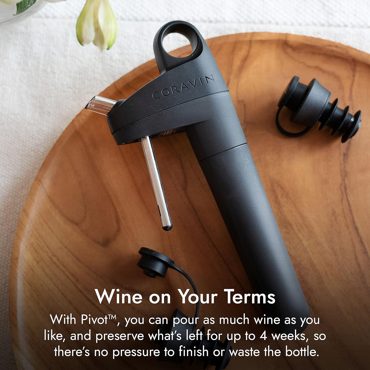 Coravin Pivot Stoppers 6 Pack, Black image number 5