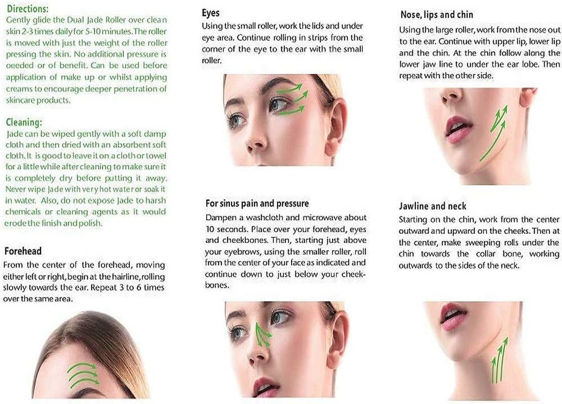 Jade Roller Massager,Anti-Aging Facial Roller Natural Jade Roller Make Your Face,Neck,Eyes Smooth Skin,Best Gift Free for Girlfriend,Ladies,Girls (Pink) image number 4