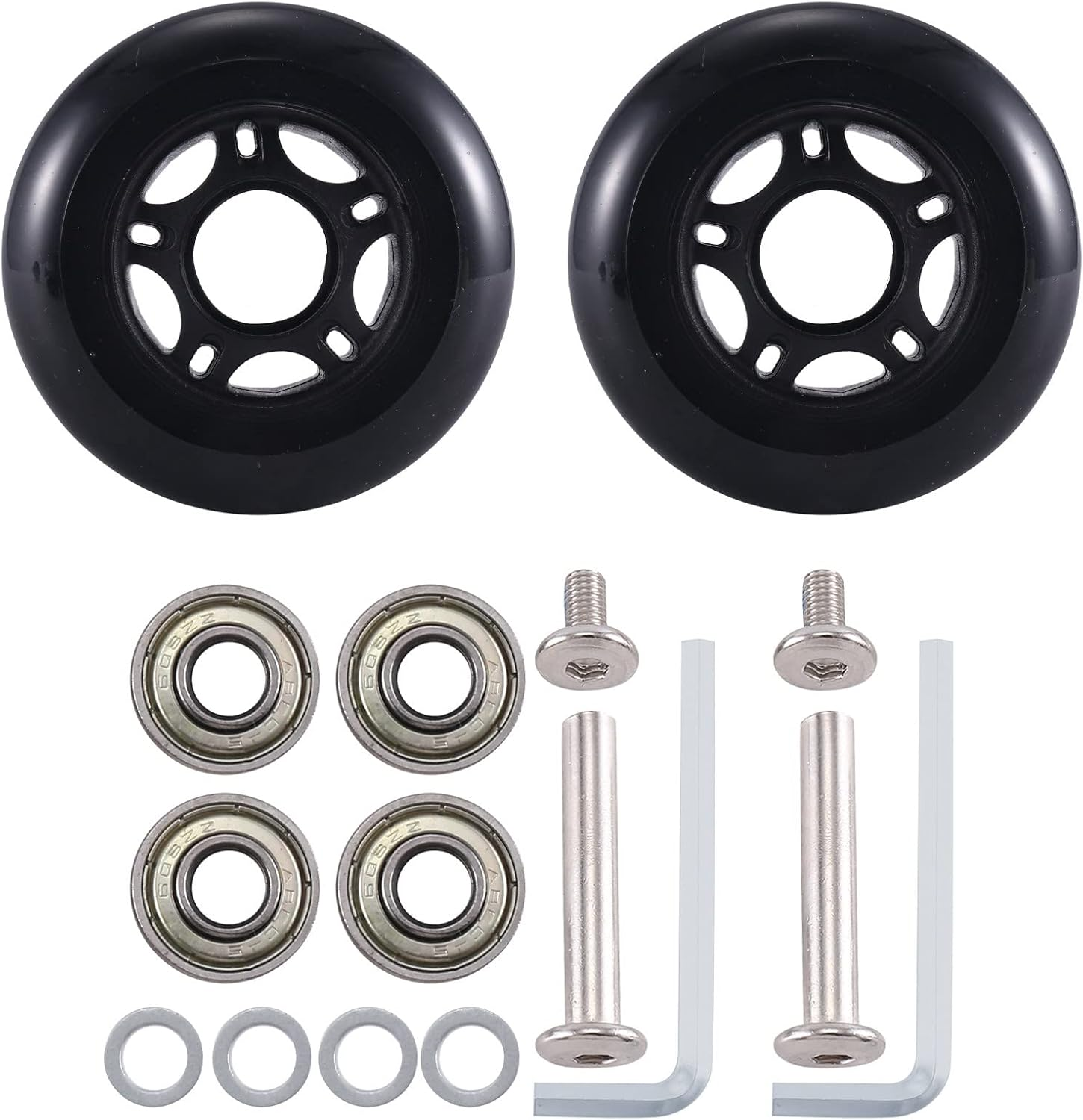 Elqater 75Mmx 24Mm Luggage Suitcase Replacement Wheels, PU Swivel Caster Wheels Bearings Repair Kits, a Set of 2 image number 6