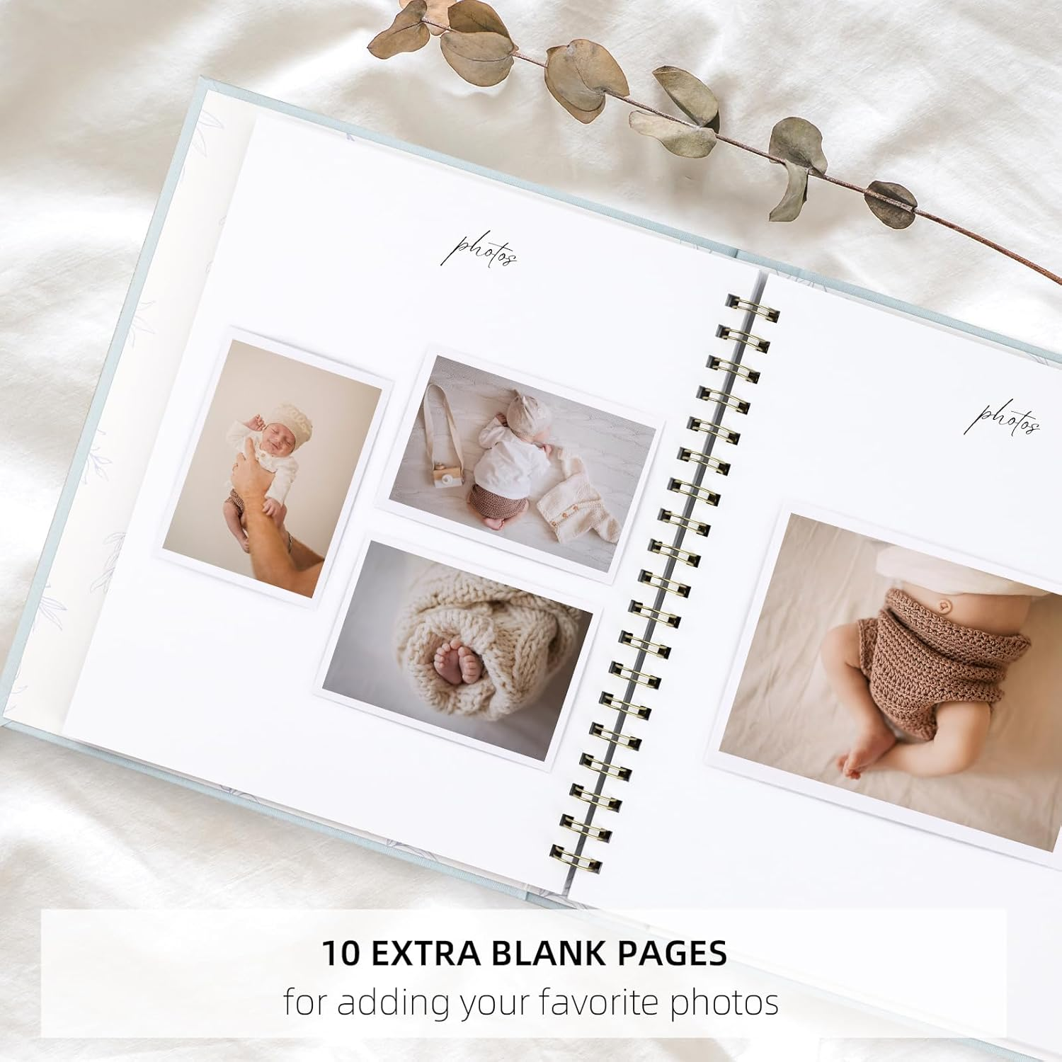 Keepsake Memory Book for Baby Boys or Girls, Timeless First 5 Year Baby Book, a Milestone Book to Record Every Event from Birth to Age 5 Gender Neutral Journal Scrapbook Photo Album (Light Blue) - Light Blue image number 2