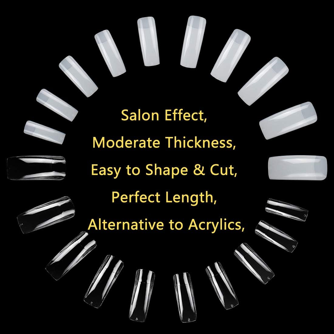 1000PCS Square Nail Tips for Acrylic Nails Professional, Fake Clear Natural Acrylic Short Square French Artificial False Tips Half Cover for Manicure Salon Home image number 4