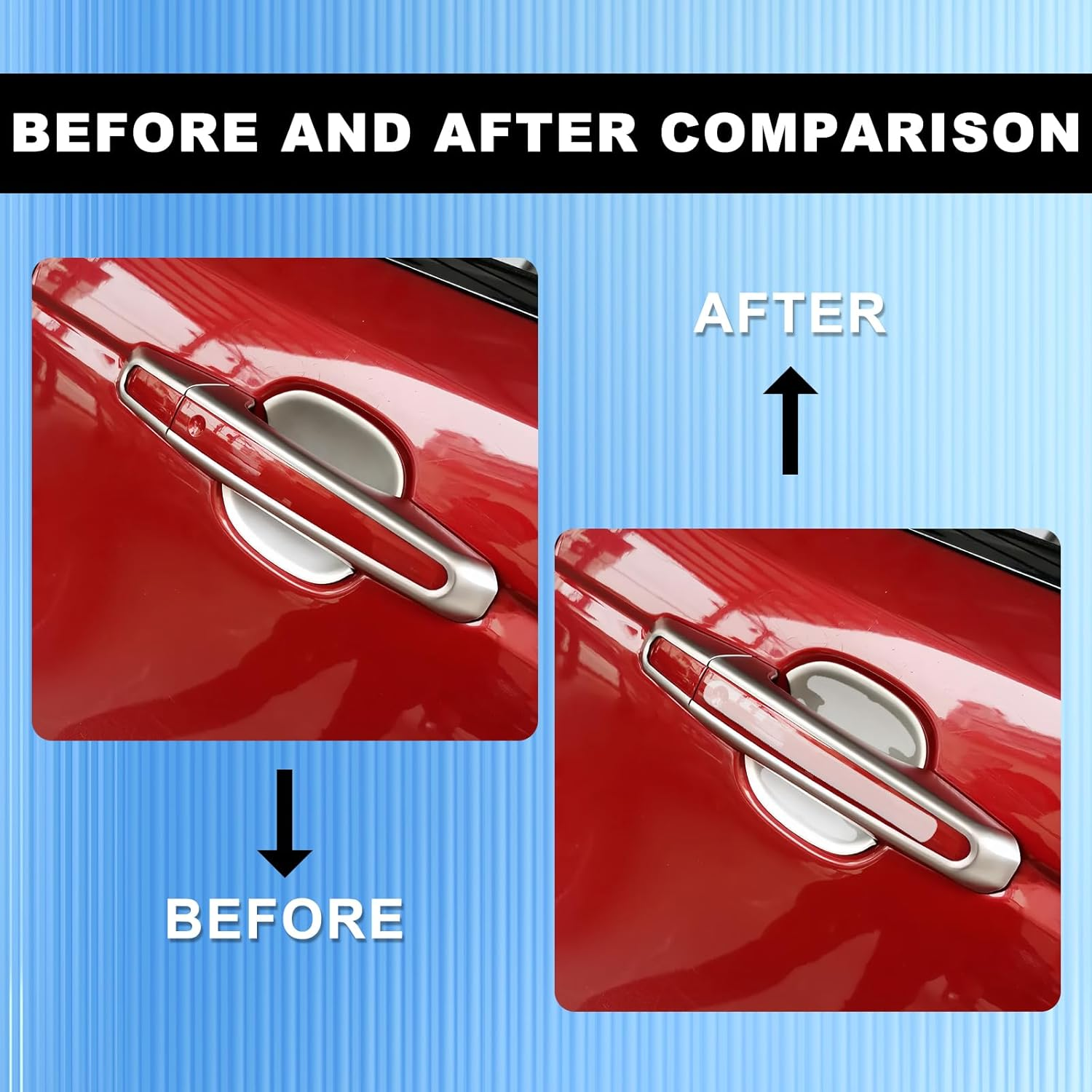 8Pcs Waterproof Car Door Handle and Rear View Mirror Scratch Protector Sticker, Transparency Anti-Scratches Cup Protector image number 1