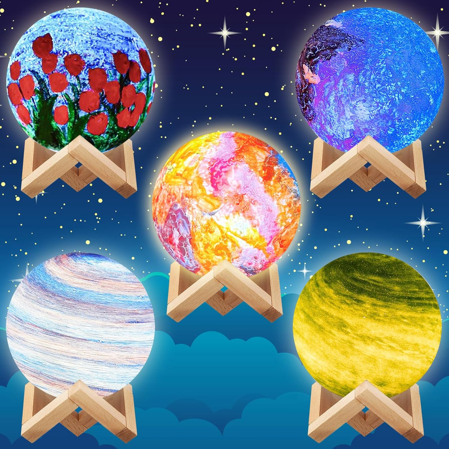 Paint Your Own Moon 16 Color DIY 3D Space Moon Night Art Kit for Kids, Fun Arts & Crafts Toys Project, Art and Crafts for Kids Age 8-12,Kids Toys Girls 6-8 image number 6