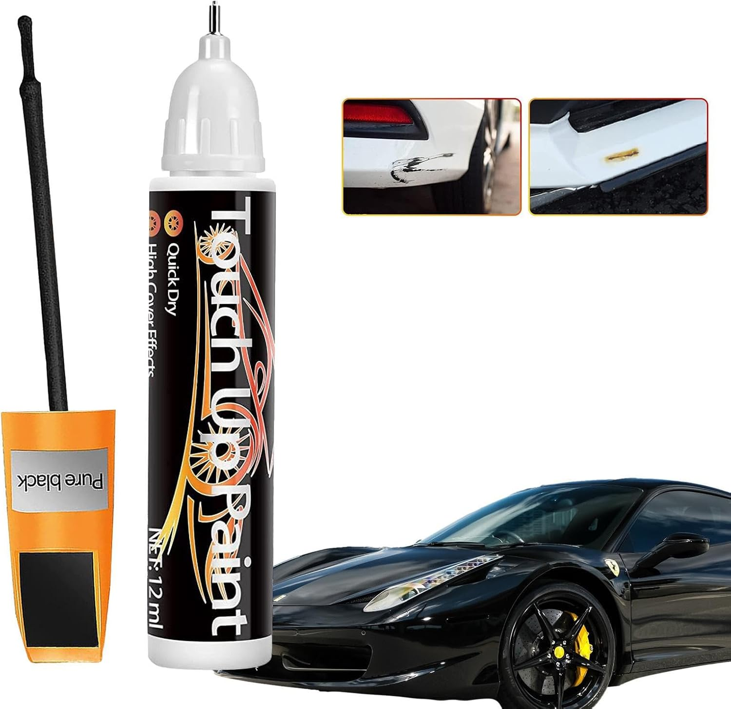 Car Touch-Up Paint Pen,Touch-Up Paint Pen and Car Scratch Remover | 2-In-1 12Ml Car Paint Pen for Deep Scratches, Various Cars, Vehicles, Paint Repair Buniq