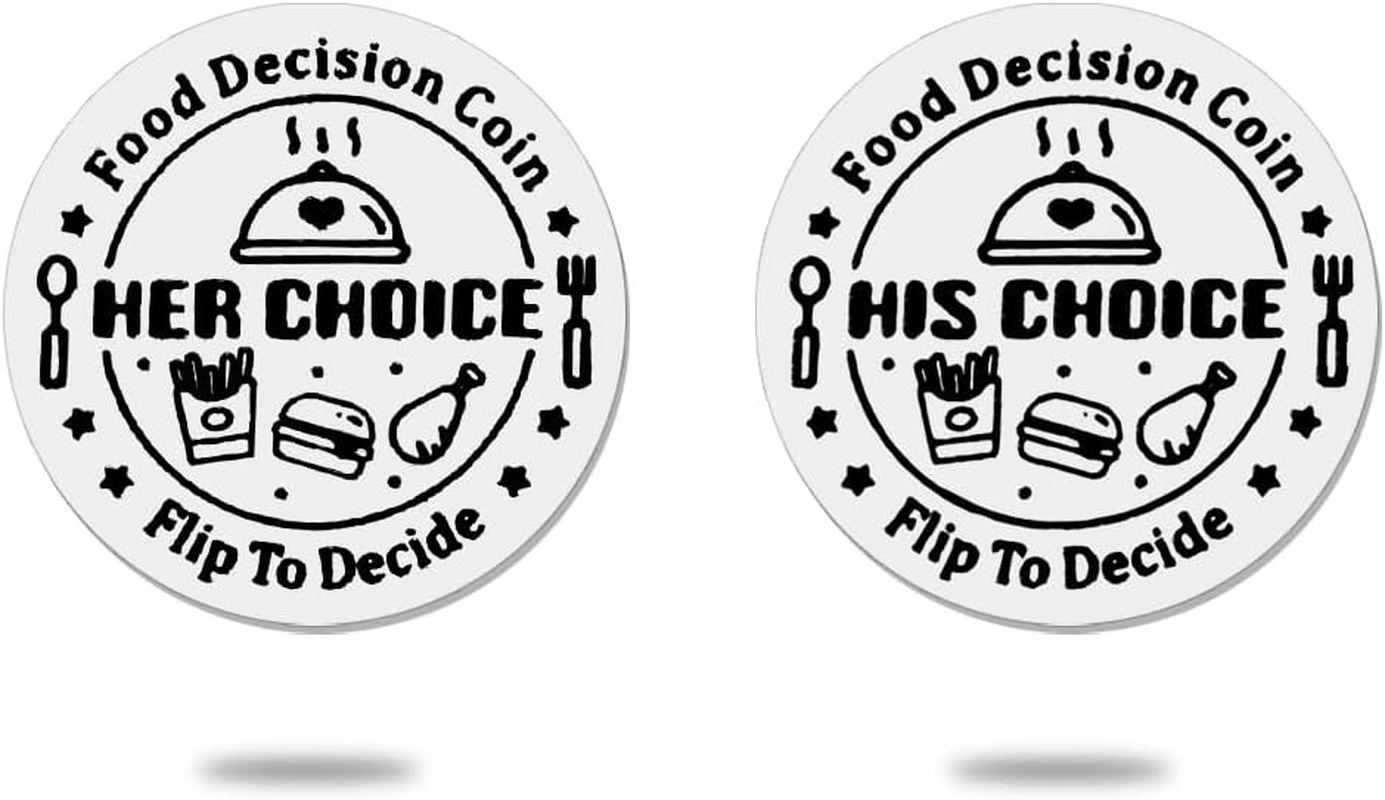 Valentines Day Gifts for Boyfriend Girlfriend Creative Date Night Game Couples Anniversary Engagement Wedding Gifts for Him and Her Choice His Choice Food Decision Coin for Husband Wife image number 1