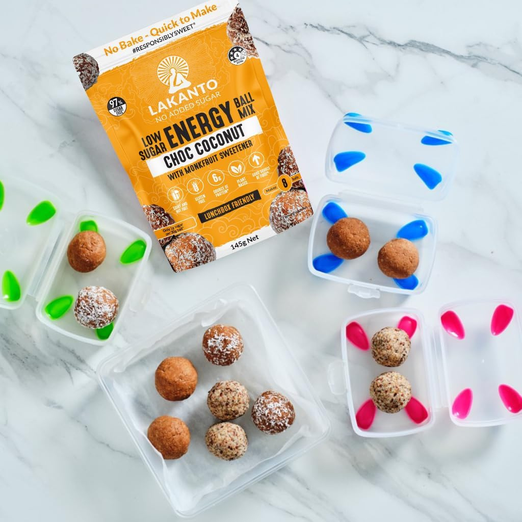 Lakanto Low Sugar Energy Ball Mix Choc Coconut, 145G image number 3