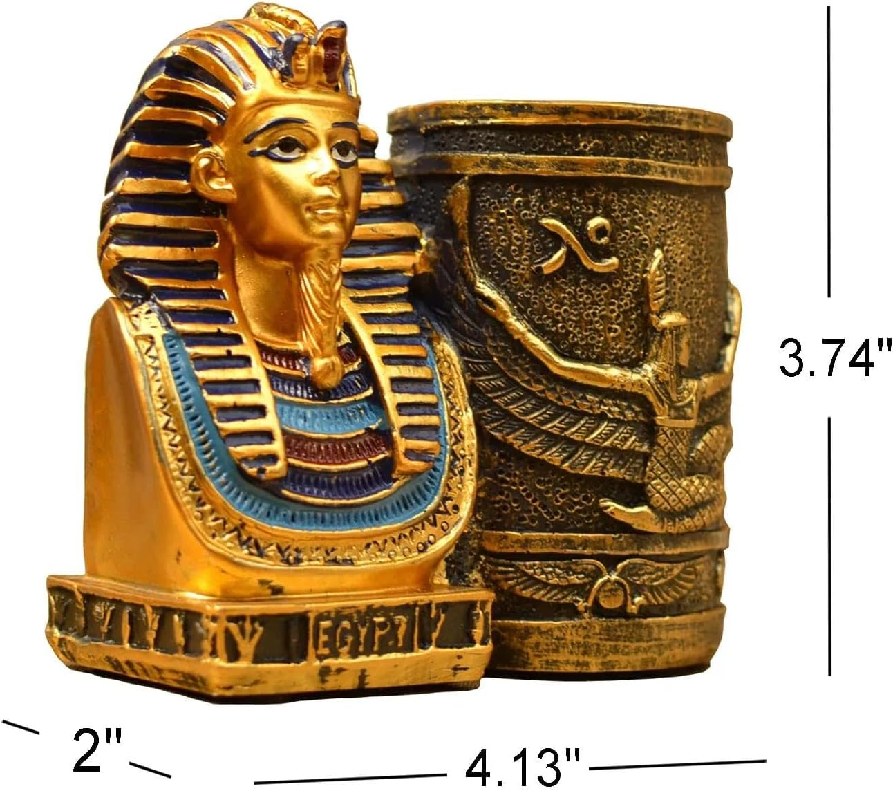 CRFY Ancient Egyptian Pencil Holder, Egyptian King Pharaoh Pen Cup, Pen Holder for Desk Office Pen Organizer, Pencil Cup Storage Containers - Small image number 5
