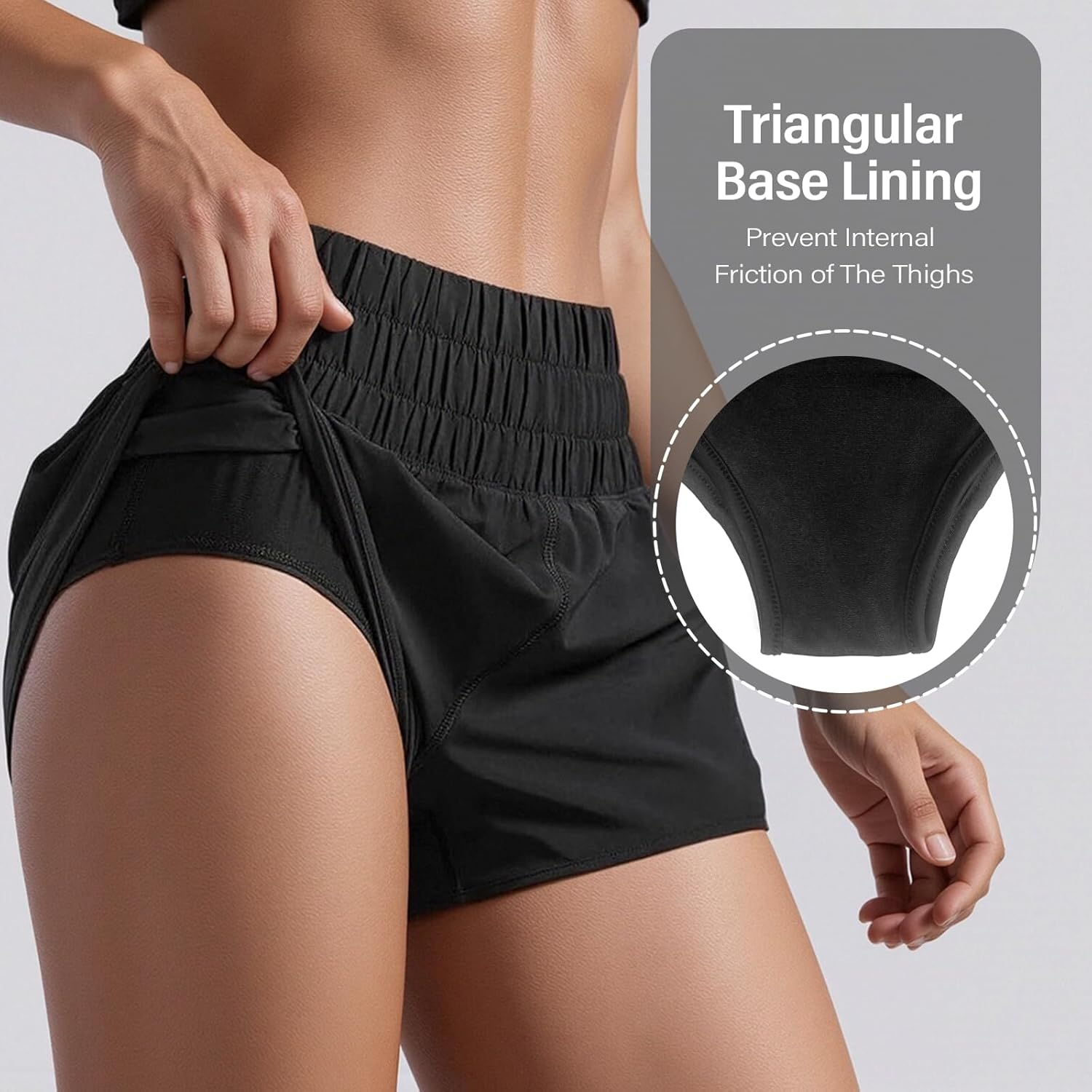 Viiotu Running Shorts Women with Linner Quick Dry, High Waisted Gym Shorts Women Zipper Pockets, Athletic Womens Shorts for Outdoor Sports image number 5