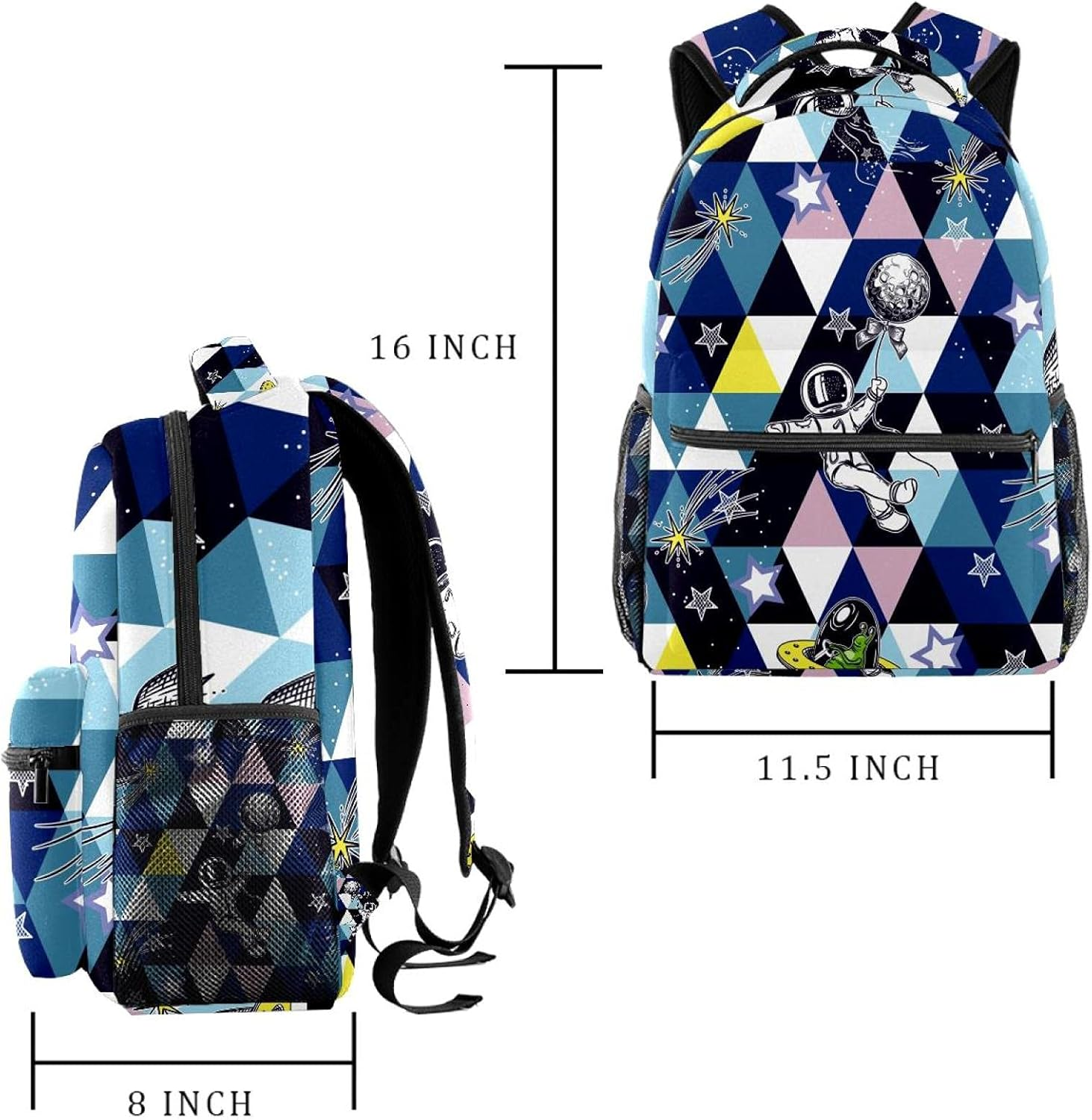 Astronauts and Aliens Backpack Students Shoulder Bags Travel Bag College School Tote Backpacks