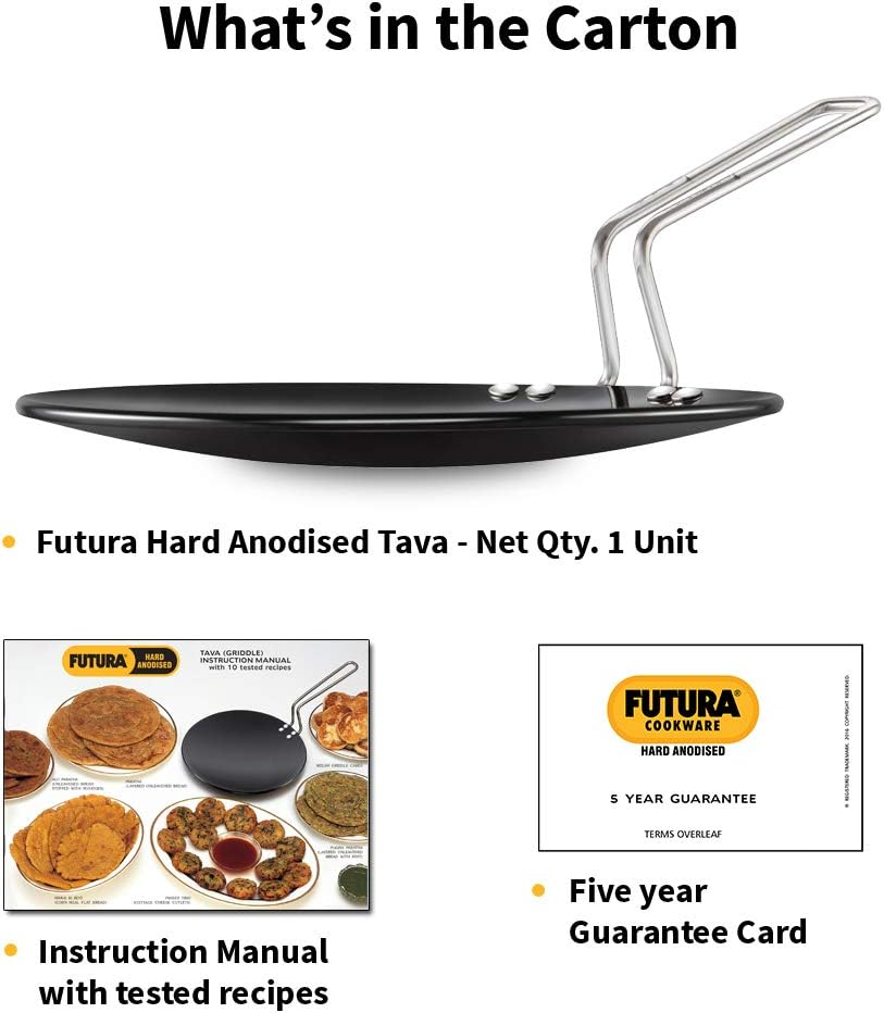 Hawkins-Futura Hard Anodized Concave Griddle Tava, 11-Inch Diameter,Black image number 2