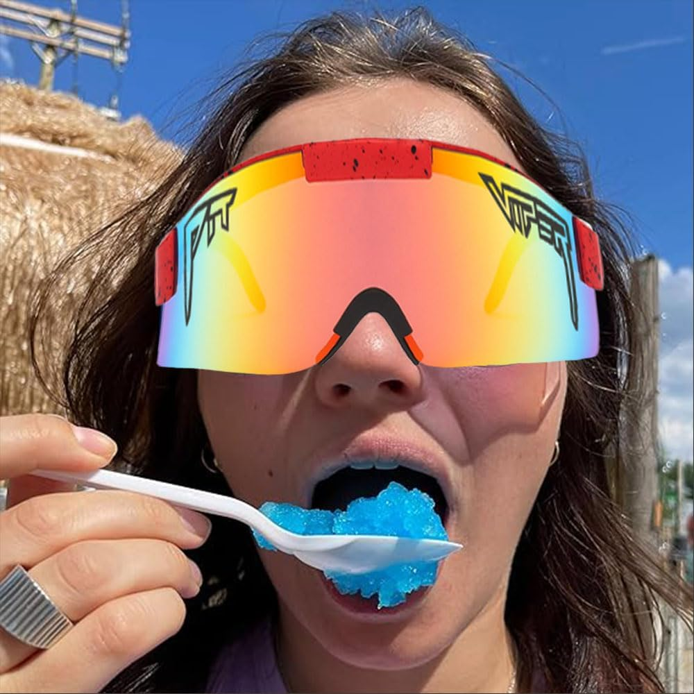 Polarized Sports Sunglasses the Original Sunglasses Wide Fit Blue Lens Windproof Sports Eyewear Unisex Sports Goggles Outdoor Eyewear Ideal for Driving Running Climbing Fishing and Golf image number 1