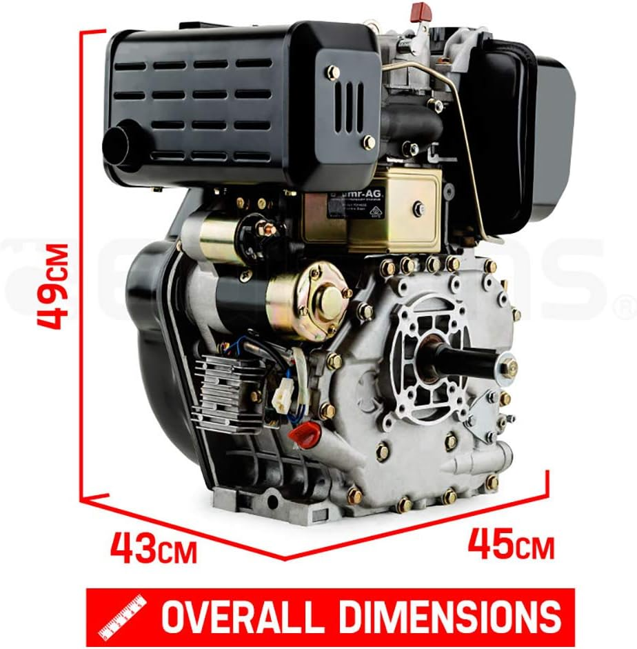 BAUMR-AG 10HP Diesel Stationary Engine Electric Start OHV Replacement Motor 460Cc Displacement 4-Stroke Stationary Engine, Low Oil Shutdown, RX460E image number 5