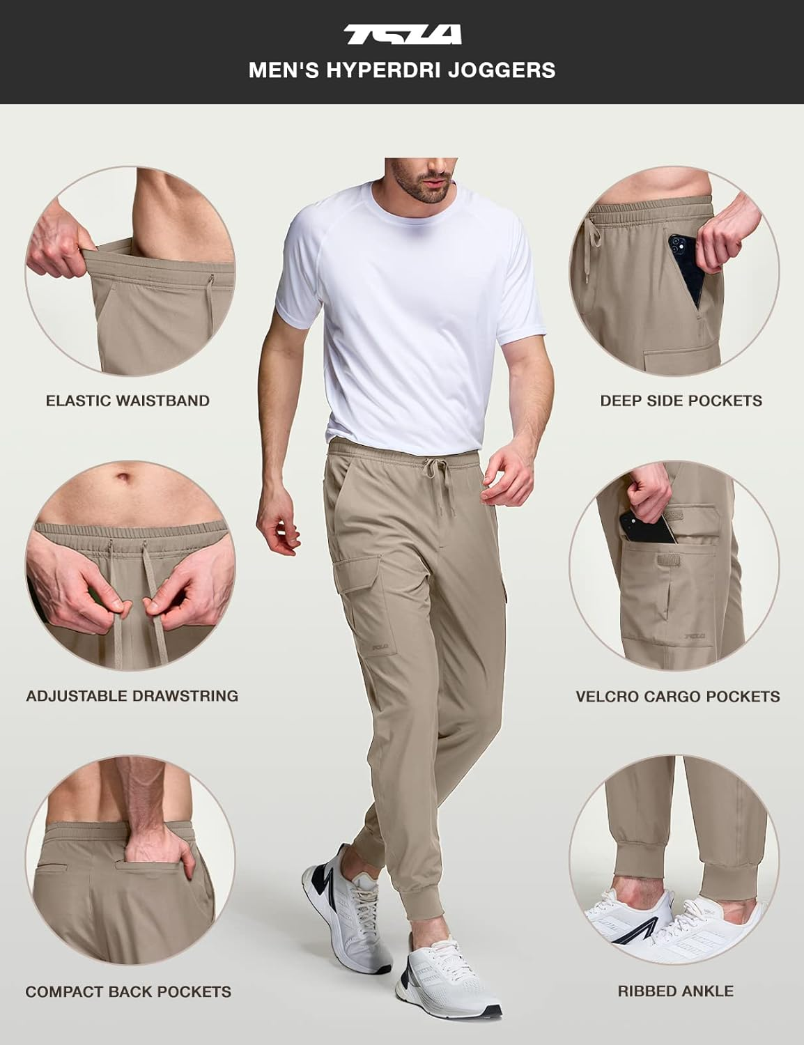 TSLA Men'S Lightweight Performance Pants &ndash; Cooling, UPF 50+, Quick Dry Stretch Trousers for Travel, Work & Outdoor Wear