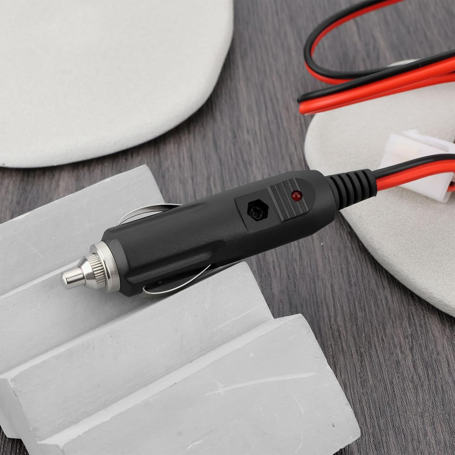 1PC Car Radio Power Cigarette Lighter 12V 50W with LED Indicator Compatible with Kenwood Compatible with Icom Mobile Radio Line Length 110Cm image number 5