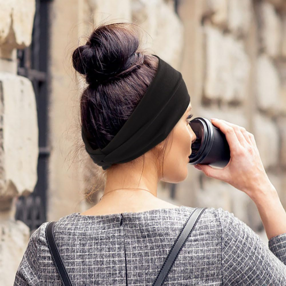 Headband, Headbands for Women 10 Pack Wide Stretchy Soft Twist Knotted for Yoga Workout Sports, Non-Slip Absorbent for Daily Use image number 6