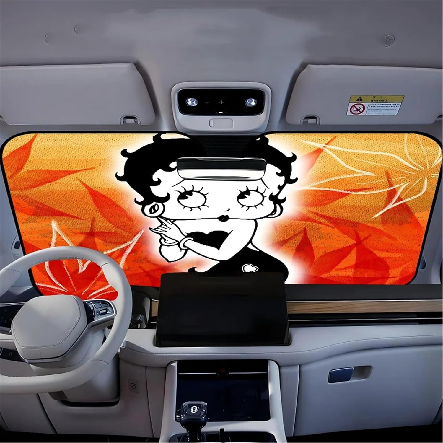 B-Betty-Cute-Girl Anime Car Windshield Sunshade Cover Foldable Automotive Sun Shade Visor Window Reflector Cars Keep Car Cool(Z6)