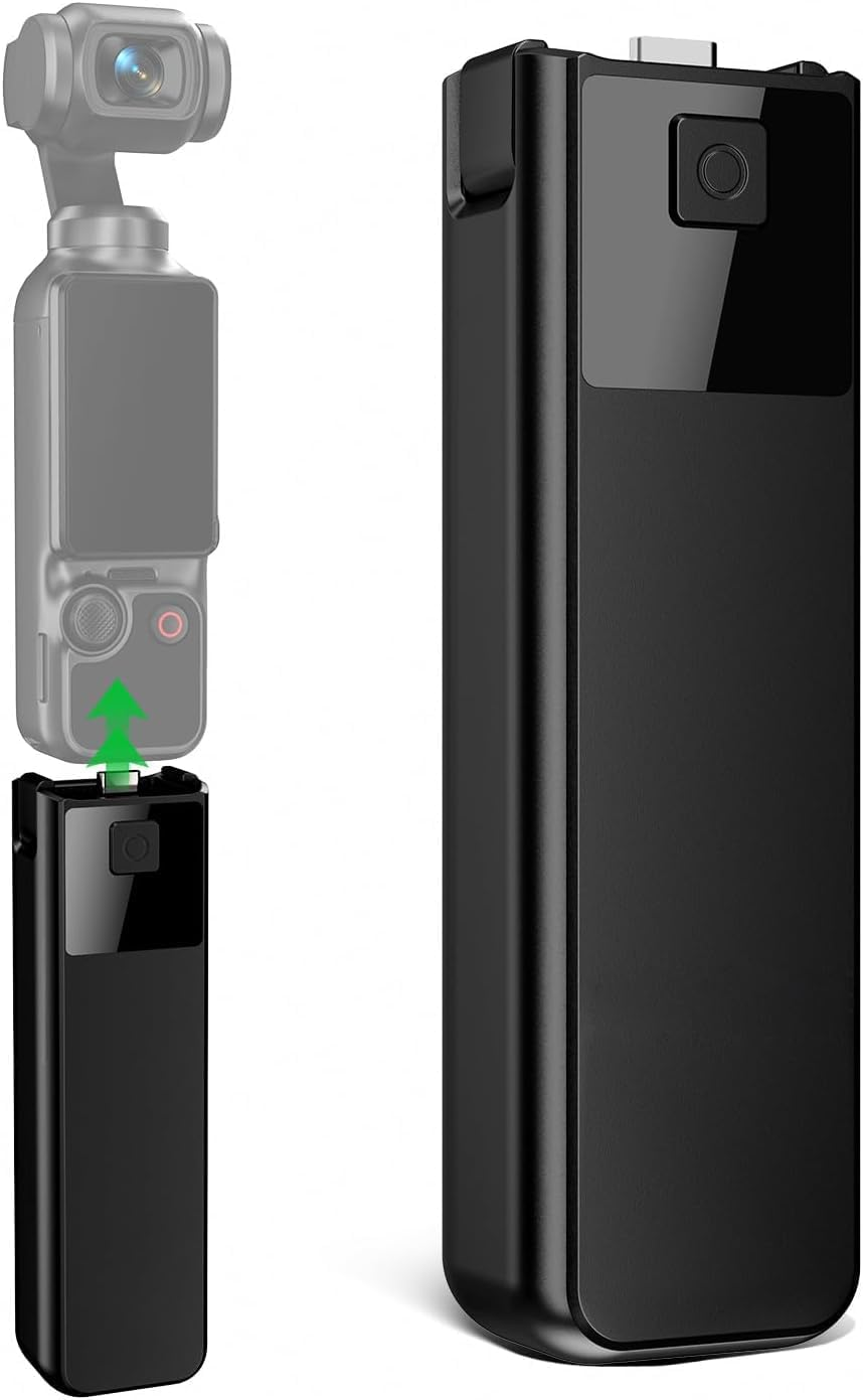 Pocket 3 Battery Handle Compatible with DJI Osmo Pocket 3,XICEN, Built-In 4000Mah Battery 22.5W Fast Charging, Supports External Audio Devices and Tripod image number 3