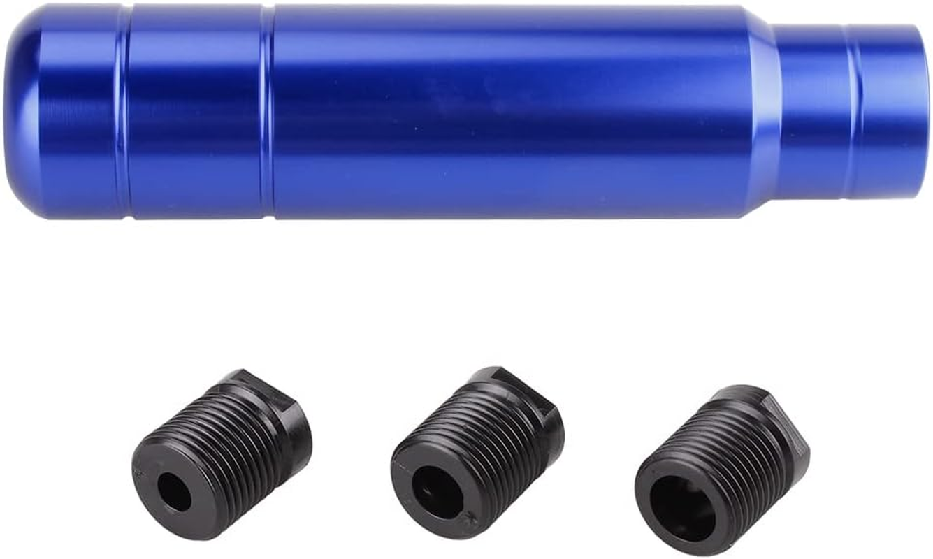 BARTOO Aluminum Alloy Heavy Weighted Shifter Knob, 5" Auto Gear Shift Knob, Car Gear Lever Stick Shifter Handle,With 3 Threaded Adapters M8 M10 M12,Fit Most Automatic Manual Vehicle (Blue) - Blue image number 5